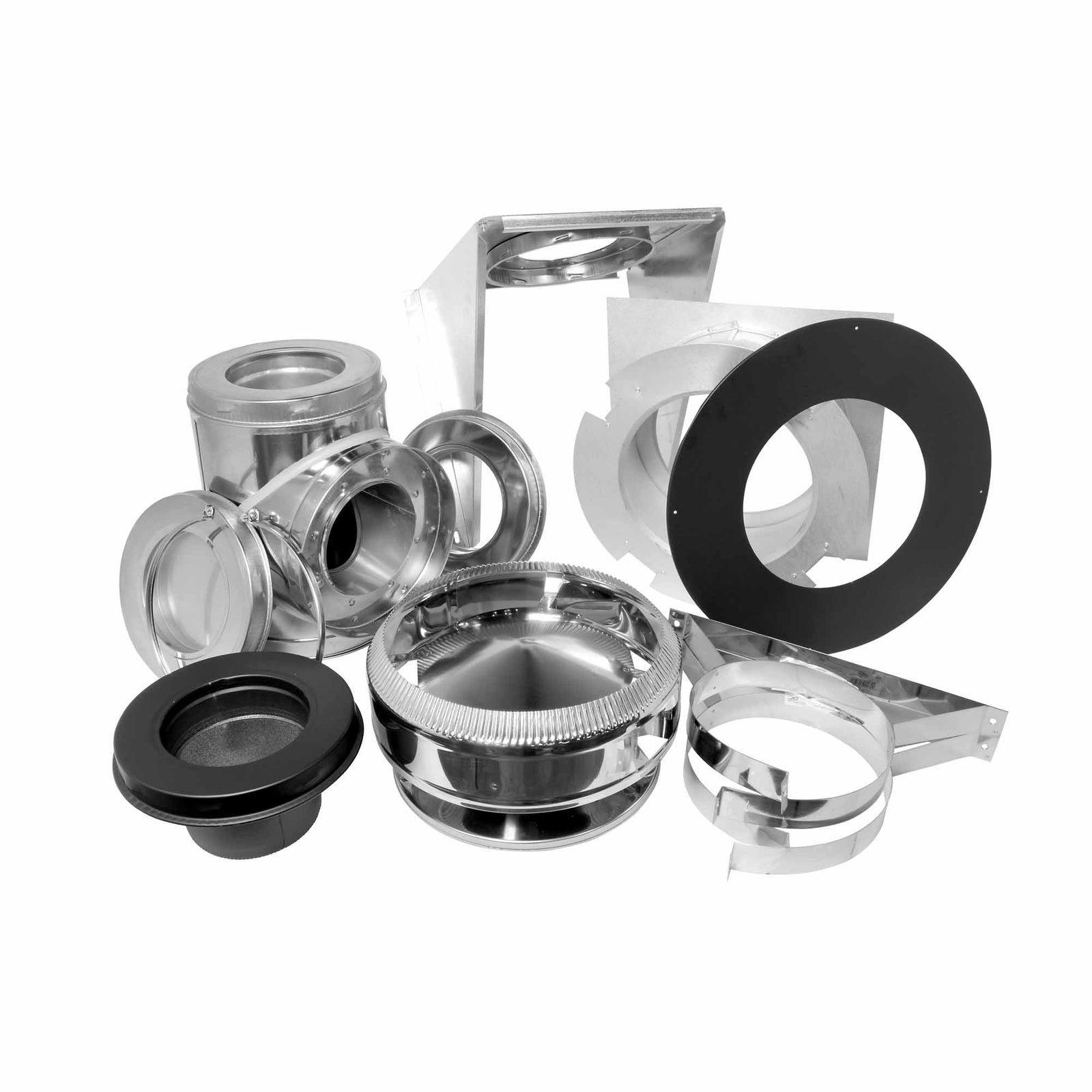 Ensemble de support mural, pour cheminée de 6''