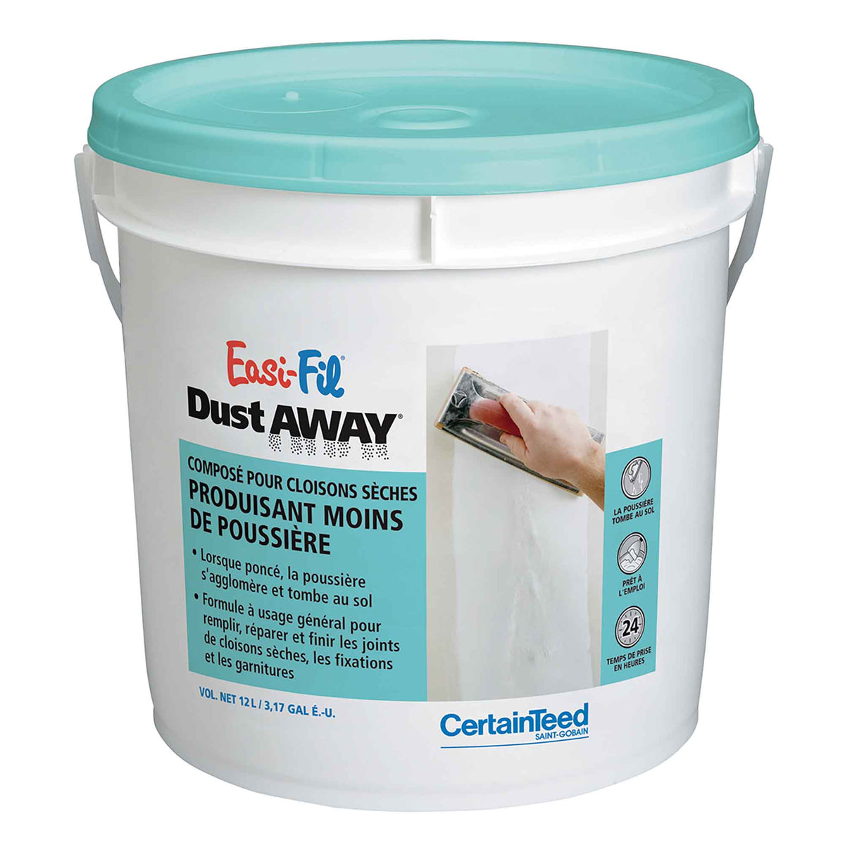 Composé pour cloisons sèches Easi-Fil Dust Away produisant moins de poussière, 12 L