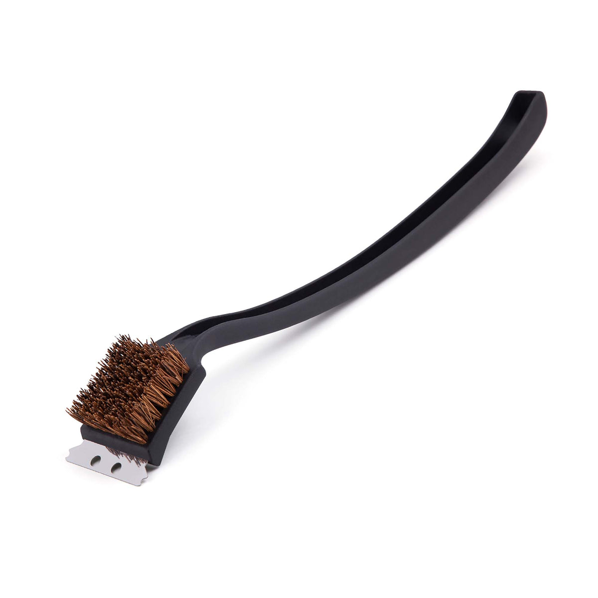 Brosse de BBQ avec grattoir en acier et fibre de bois de palmyre, 17&#39;&#39;