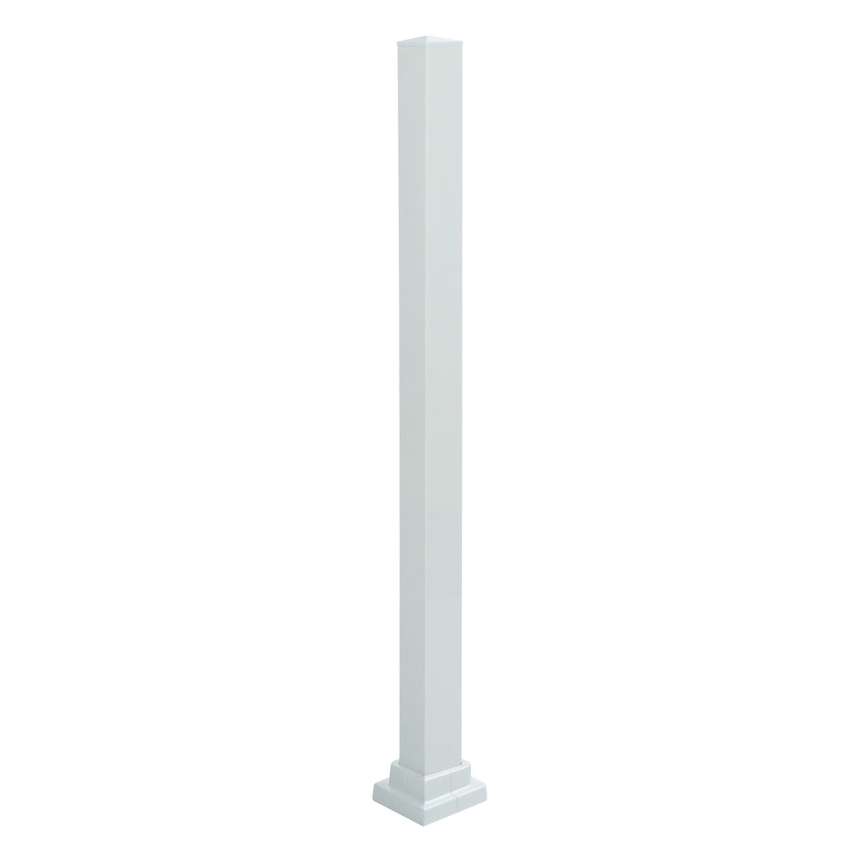 Poteau de descente en aluminium blanc pour rampe de 42'' de hauteur, 46-1/2'' x 2''