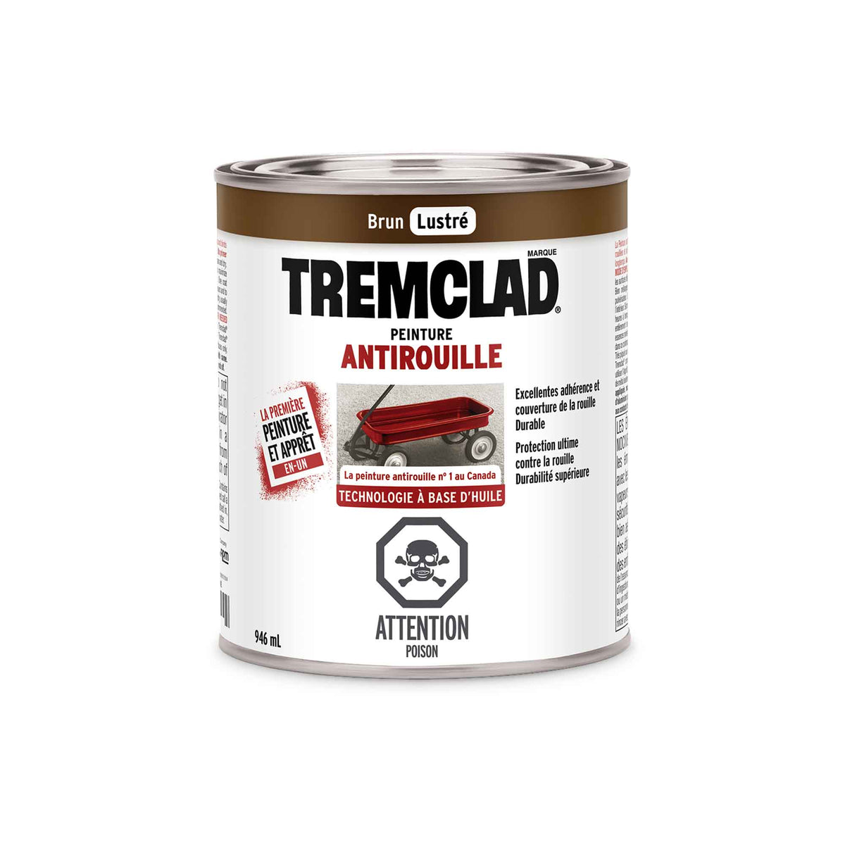 Tremclad peinture antirouille à base d&#39;huile brun lustré, 946 ml