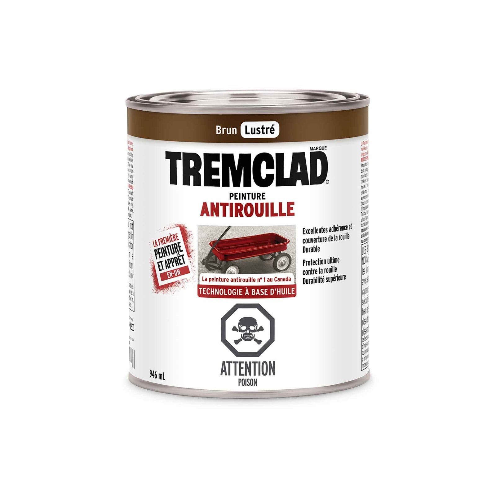 Tremclad peinture antirouille à base d'huile brun lustré, 946 ml