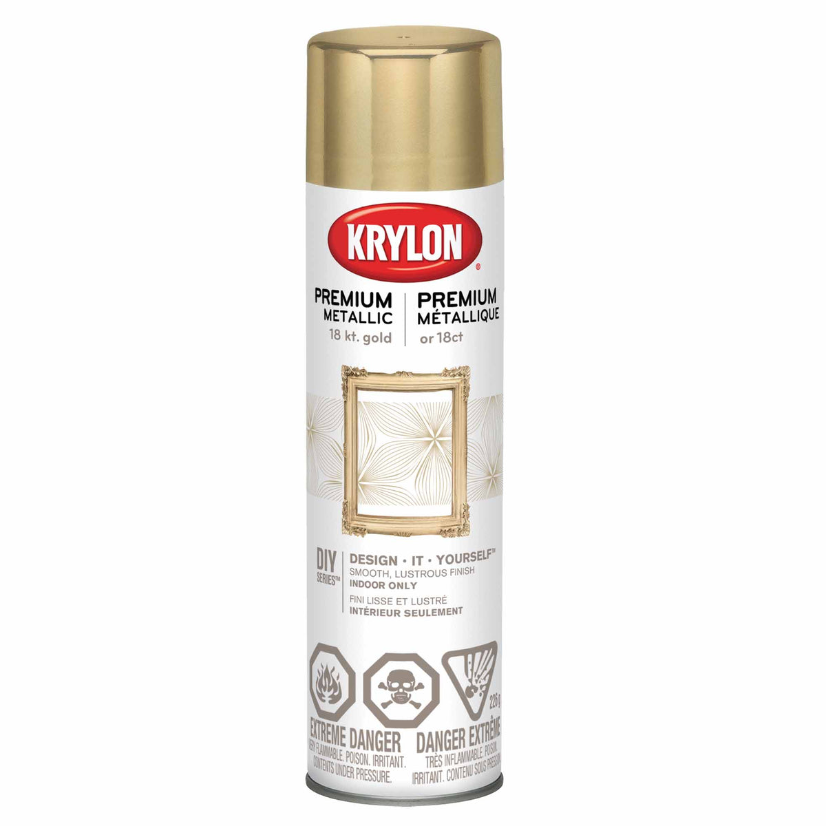 Krylon aérosol PREMIUM métallique or 18 ct, 226 g