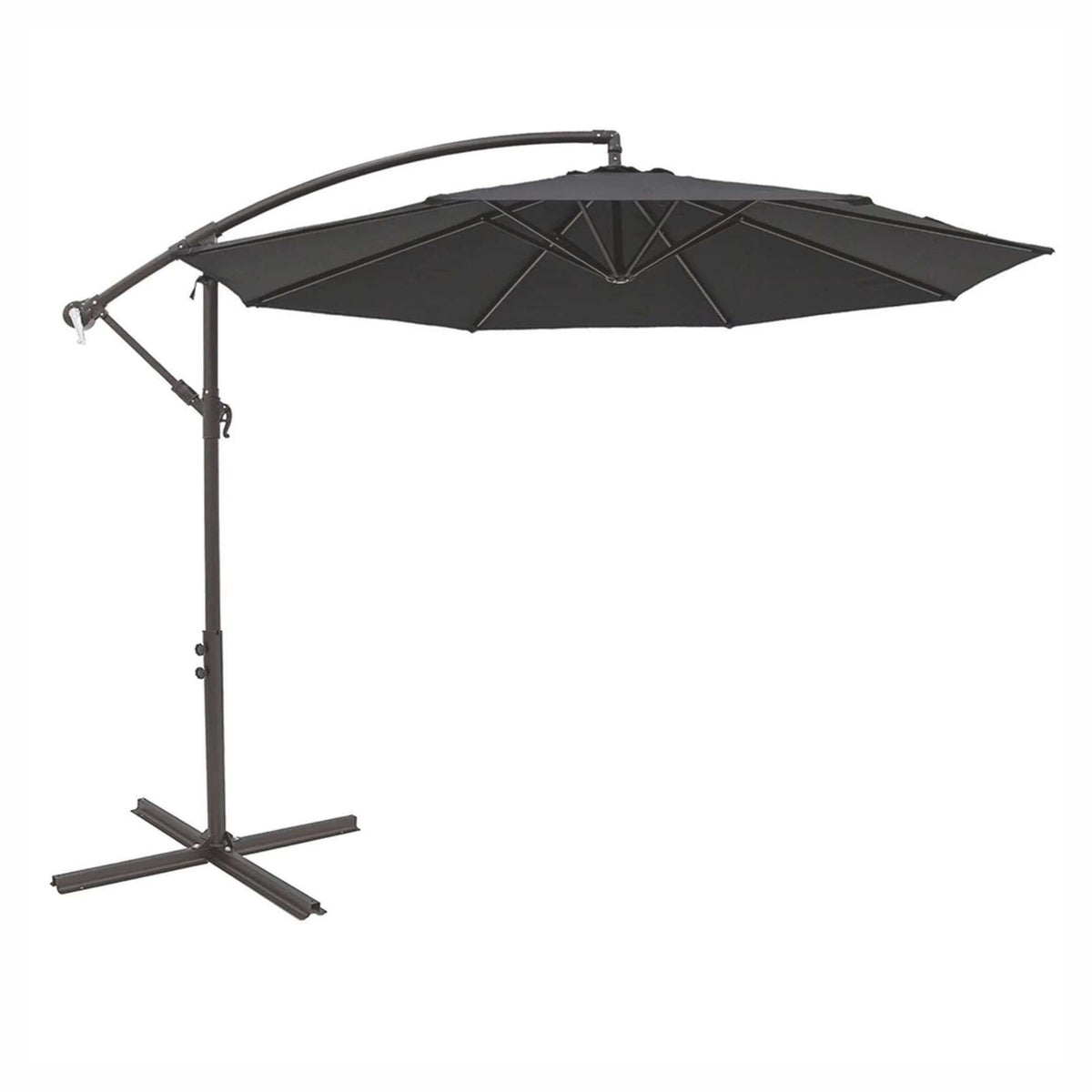 Parasol excentré haut de gamme de 10', anthracite
