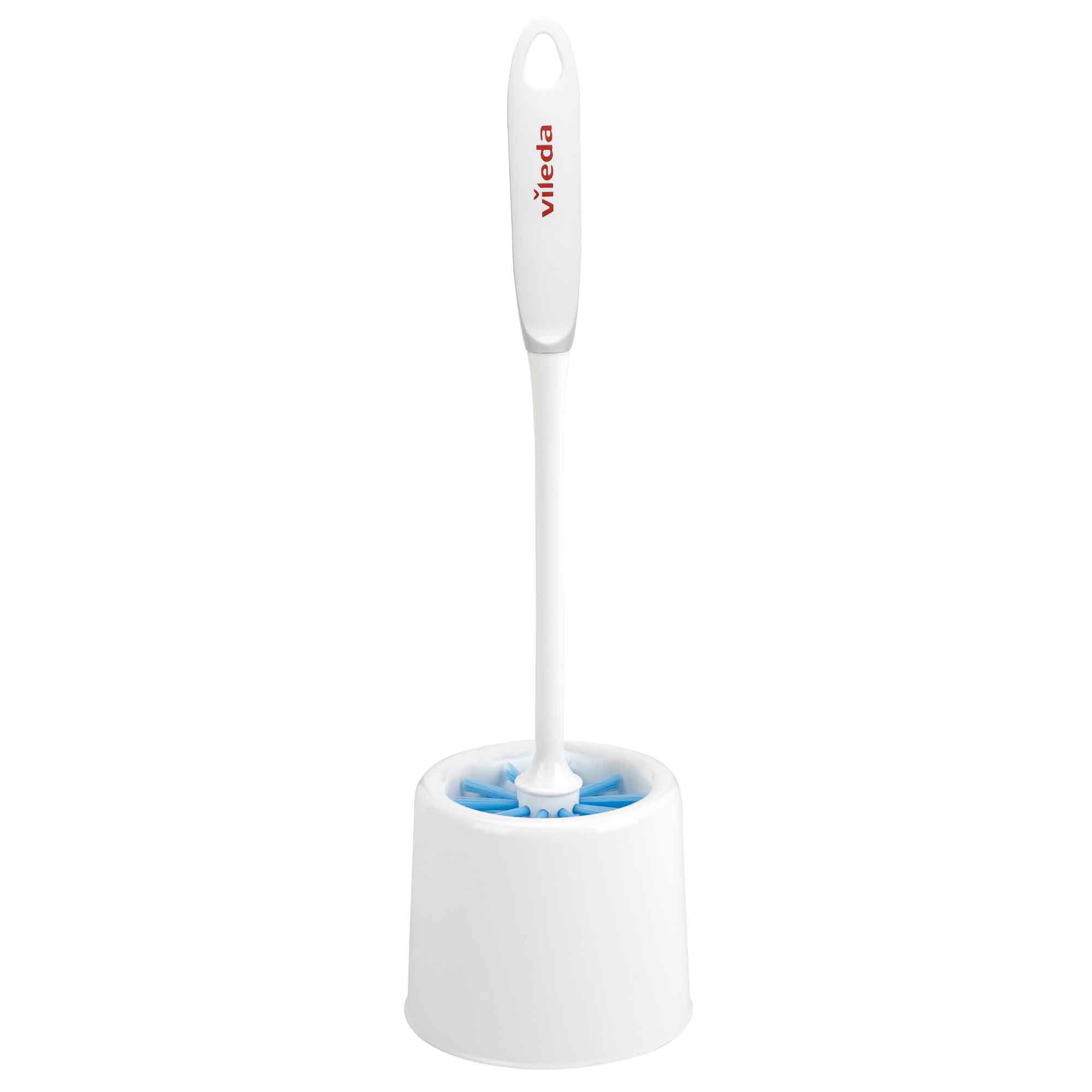 Brosse à cuvette avec support, blanc et bleu