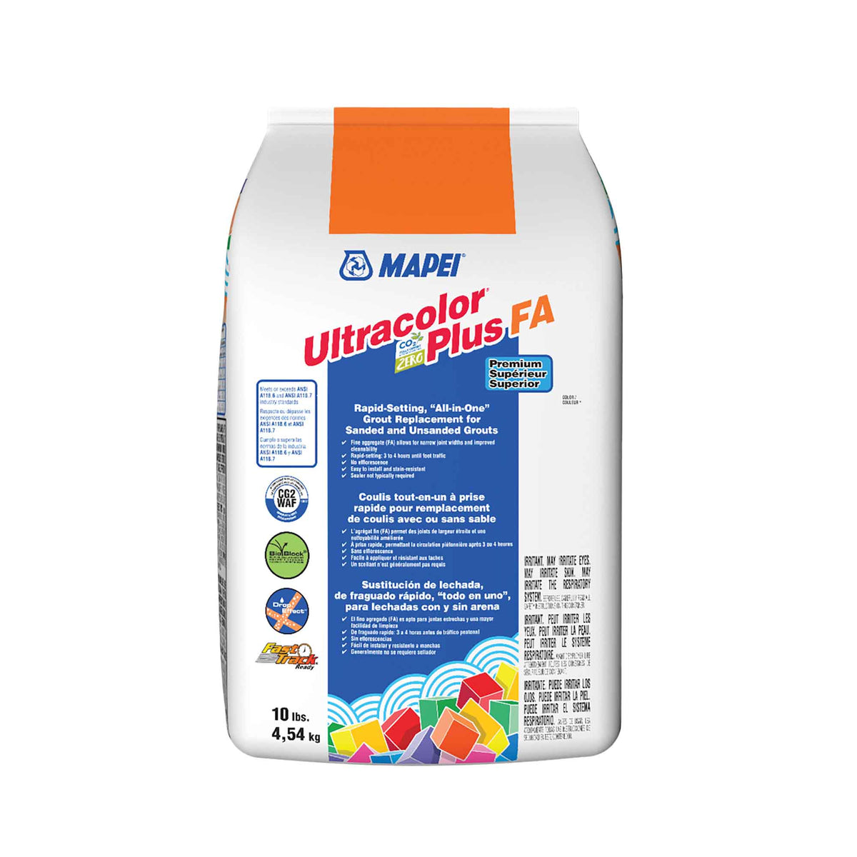 Coulis tout-en-un à prise rapide pour remplacement de coulis avec ou sans sable Ultracolor Plus FA de 10 lb, amande douce #49