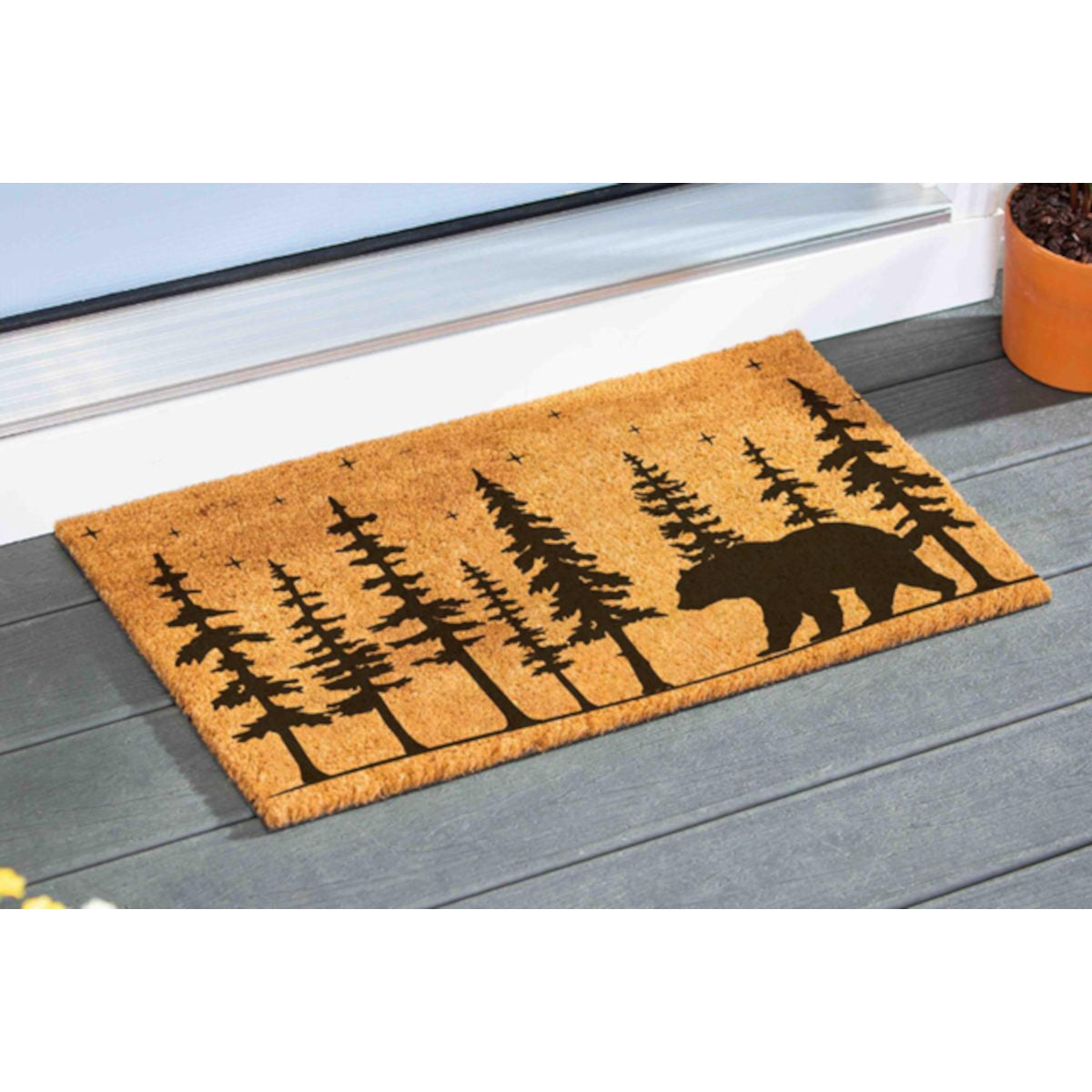 Tapis en fibre de coco High Country Wilderness, motif ours, 71 cm x 41 cm