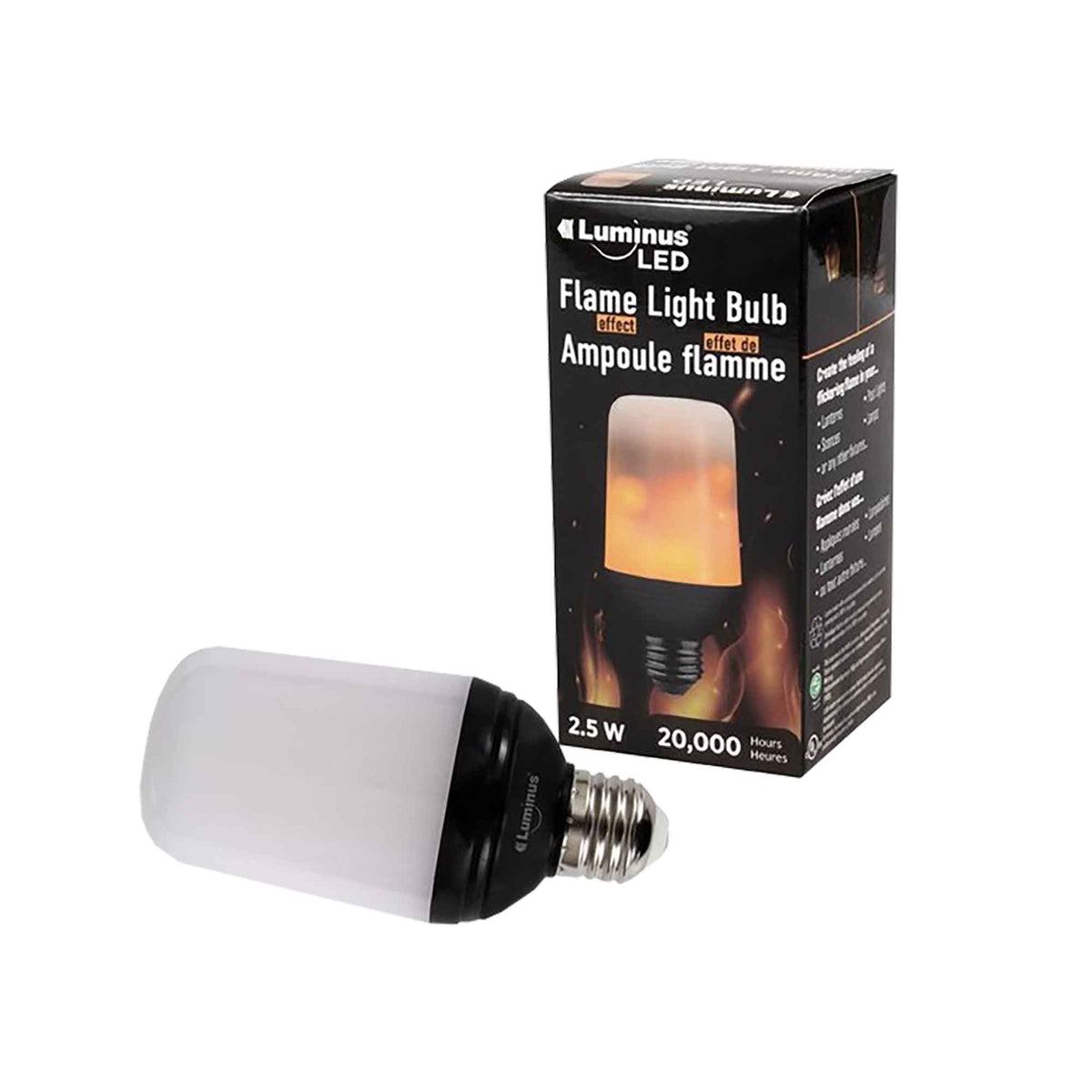 Ampoule DEL E26 à effet de flamme, 2,5 W (20 000 heures) 