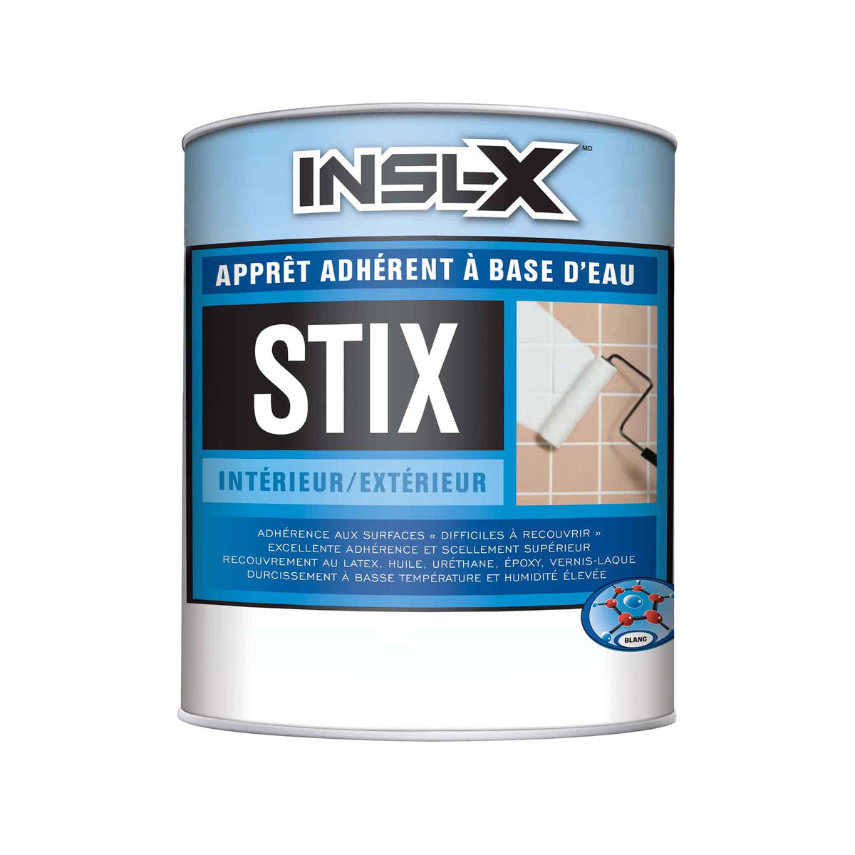 Apprêt adhérent à base d&#39;eau d&#39;intérieur et d&#39;extérieur Insl-X Stix blanc, 946 ml