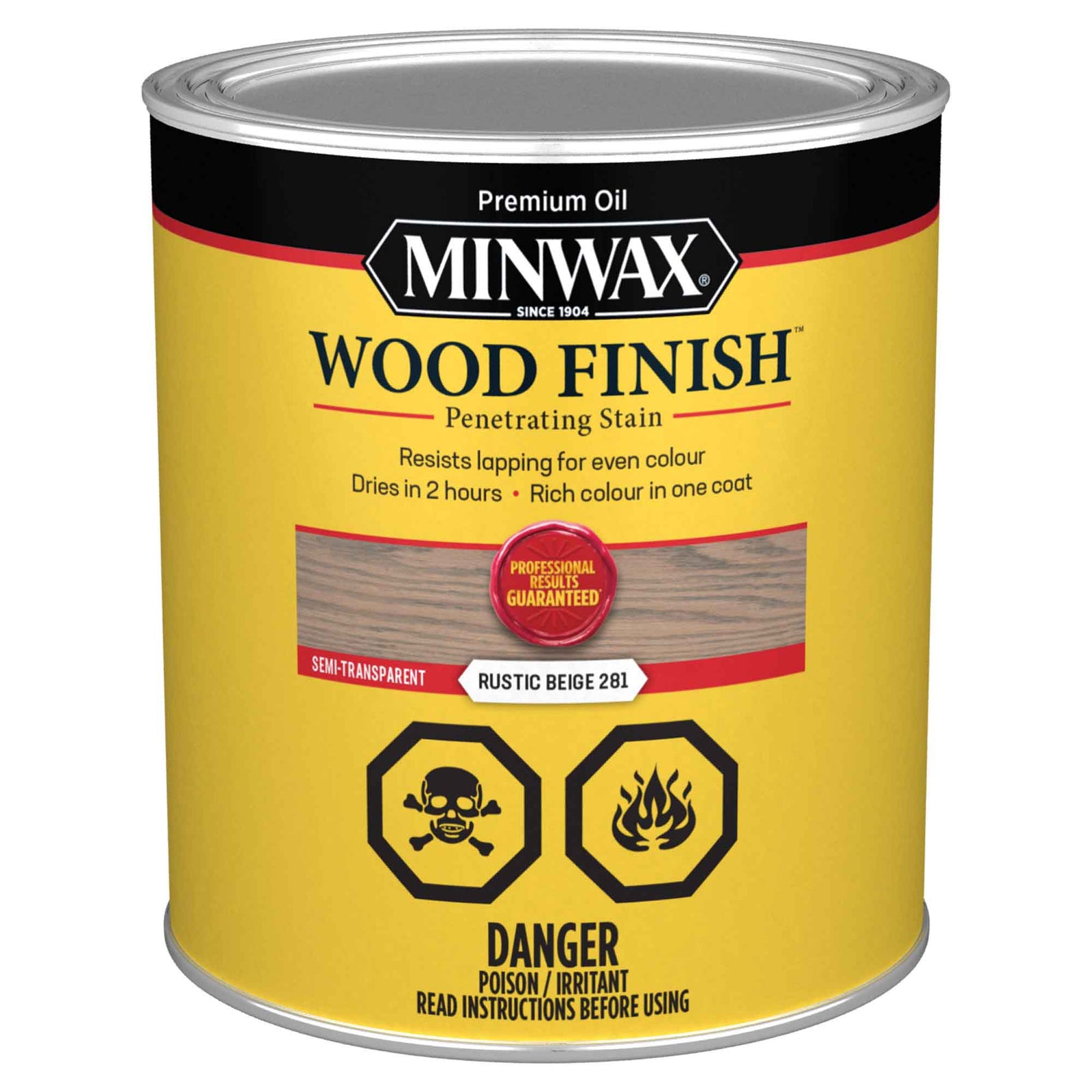 Finition pour bois beige rustique 281 semi-transparent, 946 ml