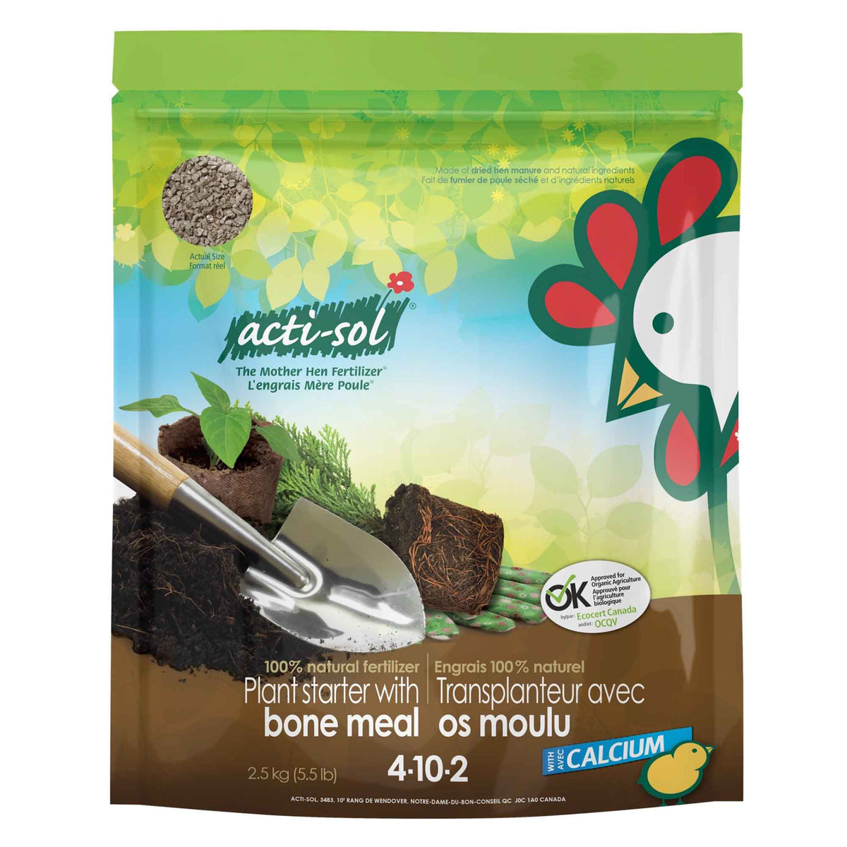 Engrais Mère Poule de transplantation avec os moulu 4-10-2, 2,5 kg