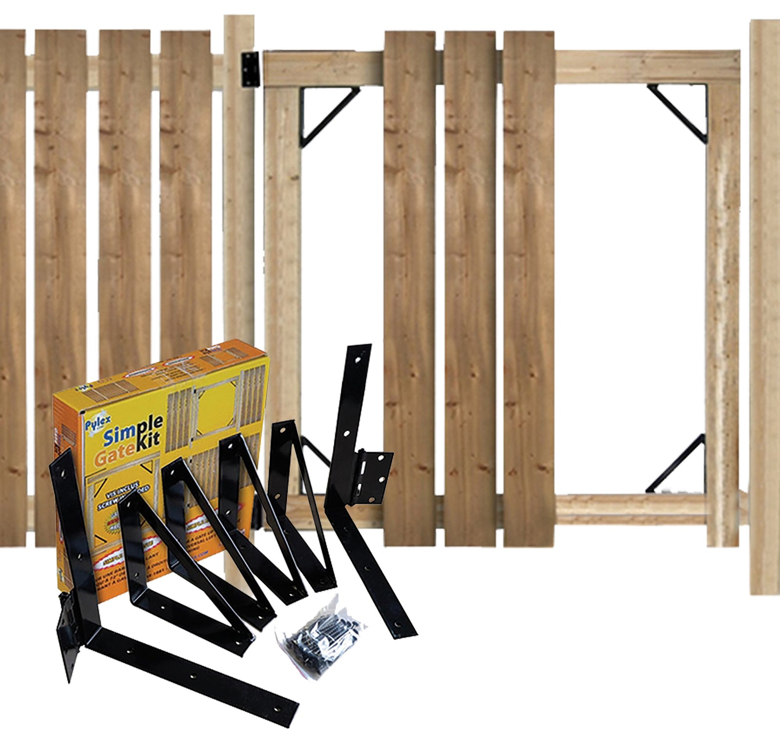 Ensemble de quincaillerie pour barrière, noir (jusqu’à 72'' de large)