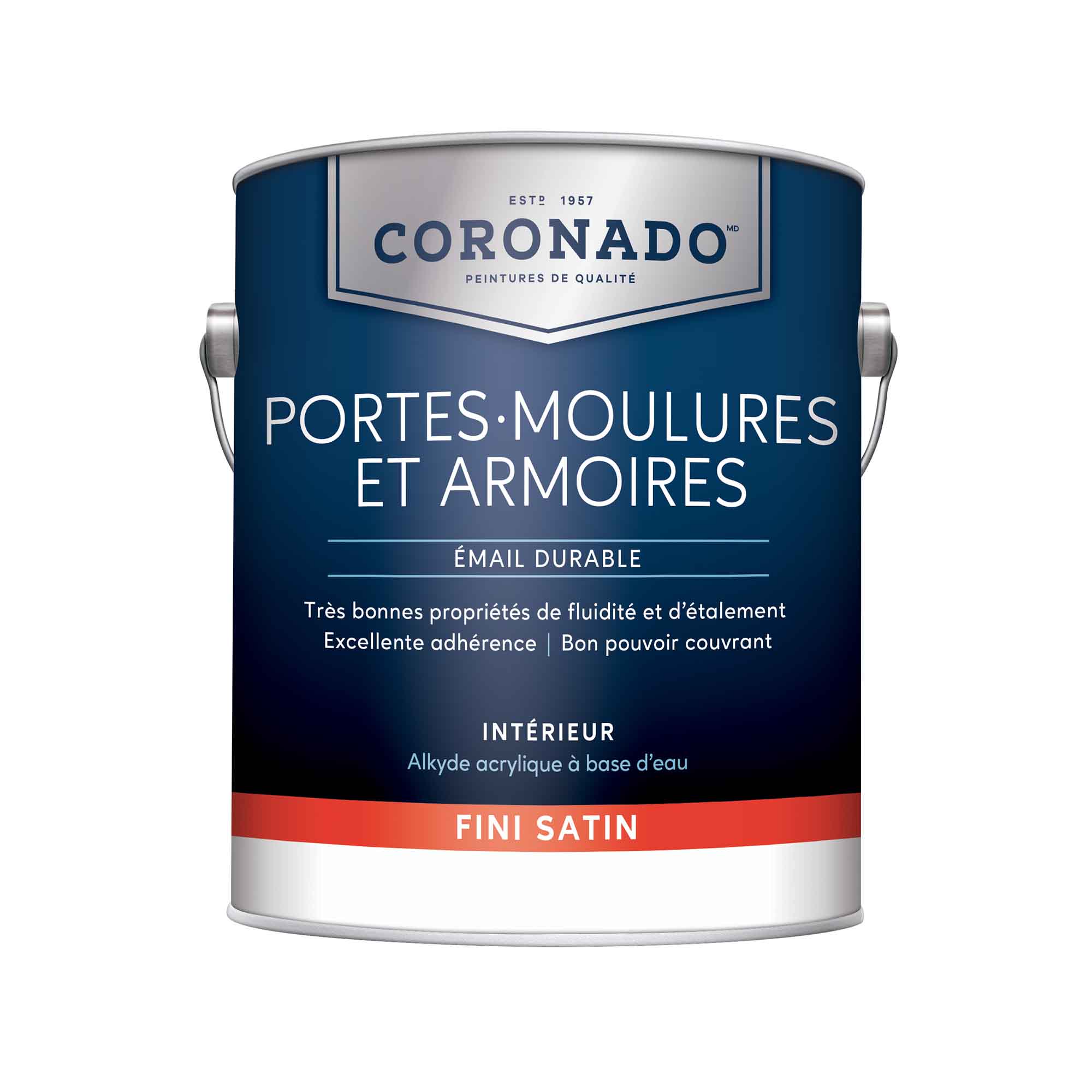 Peinture émail pour portes, moulures et armoires Coronado satin blanc, 3,79 L 