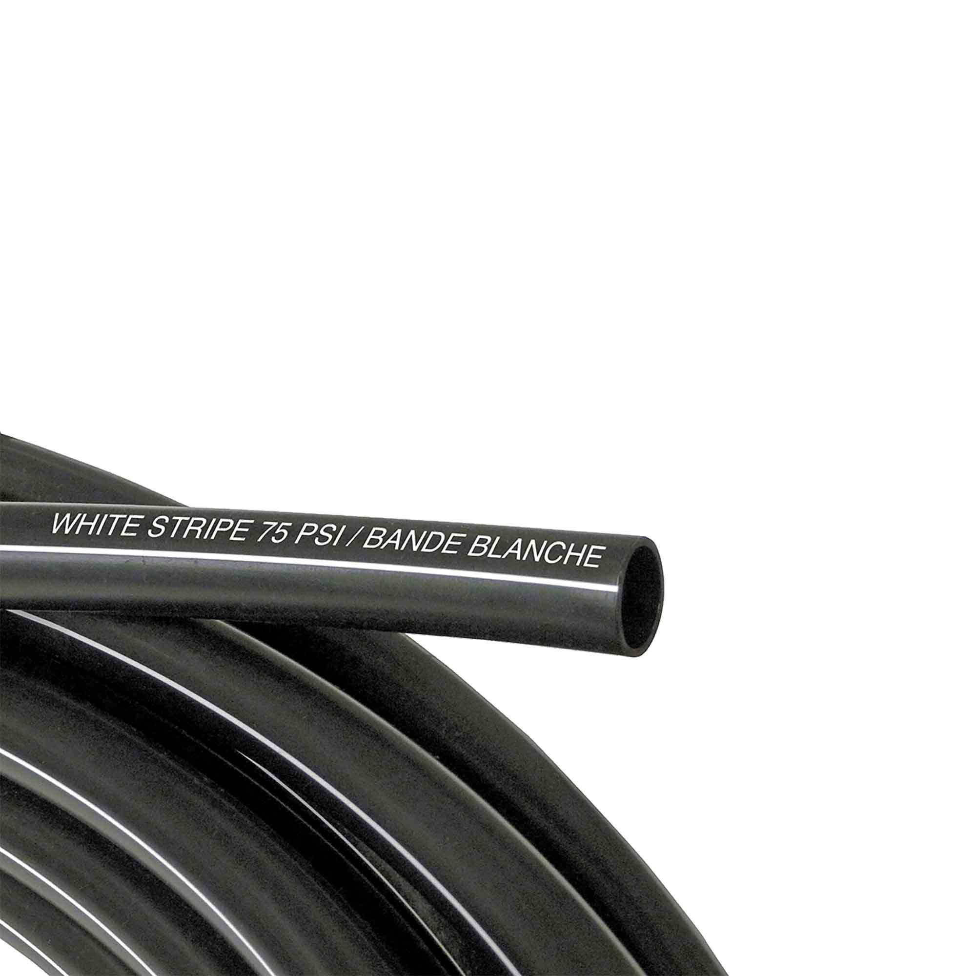 Tuyau STD en polyéthylène noir avec bande blanche, 1-1/2" x 3 000'