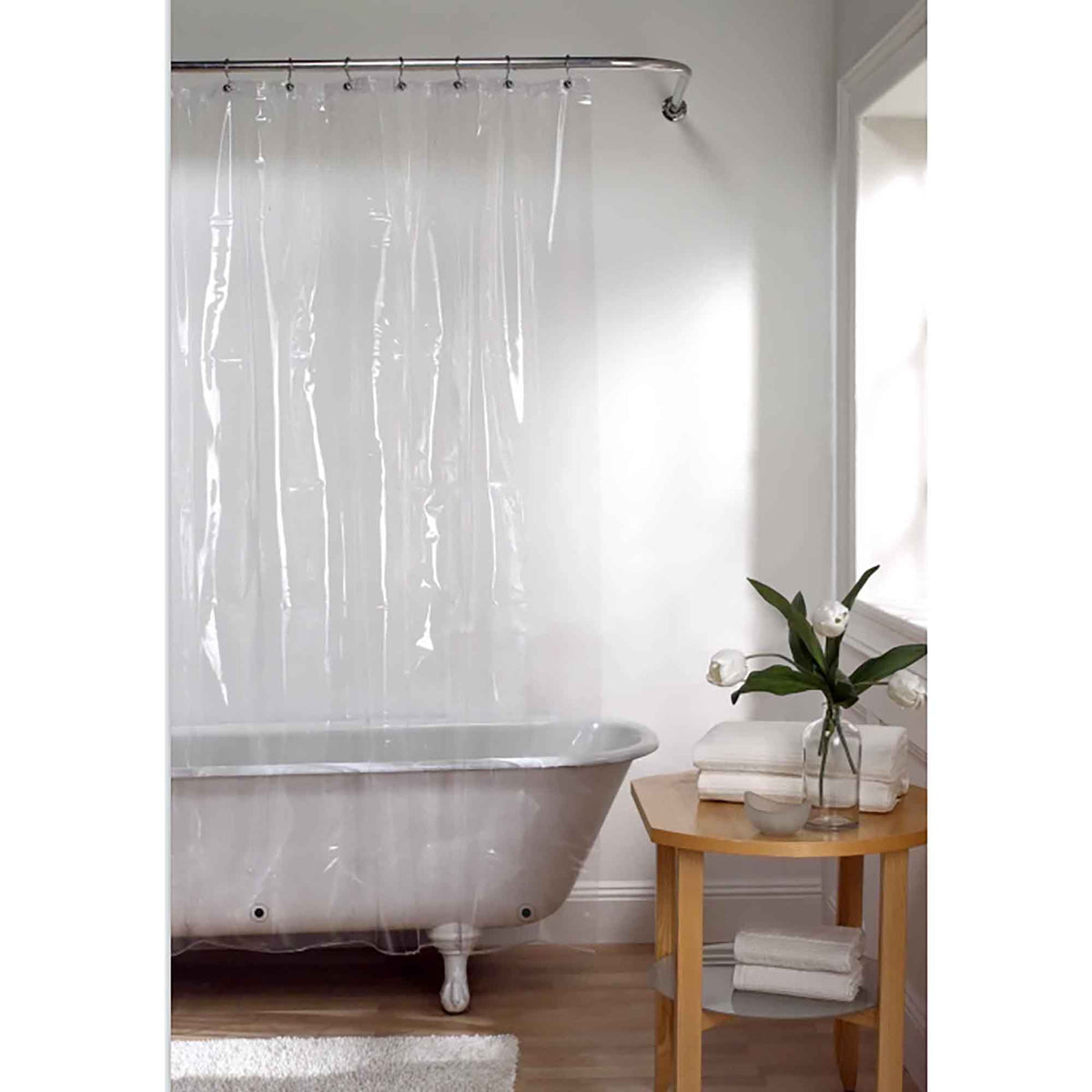 Doublure de rideau de douche avec oeillets, transparent 