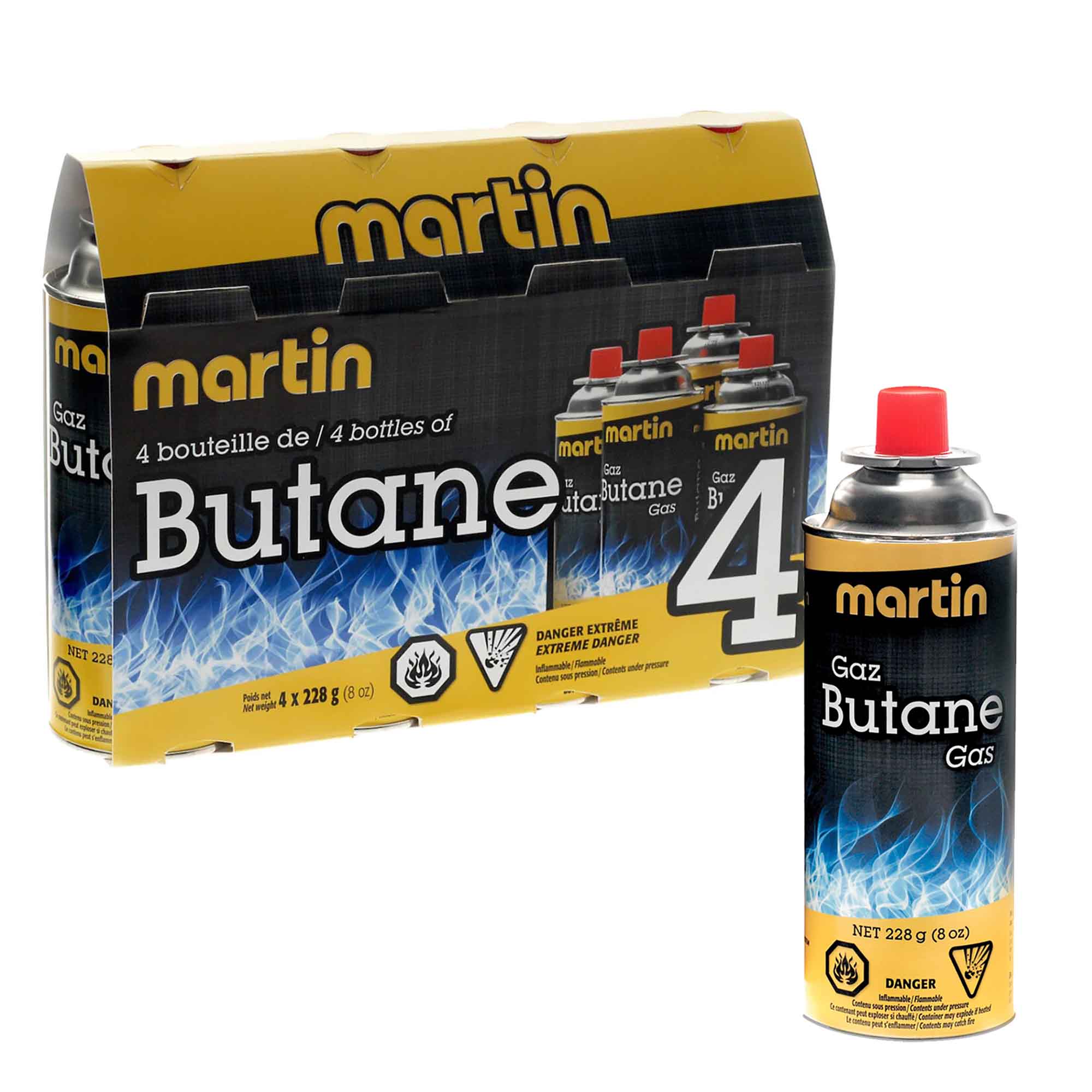 Cartouche de gaz butane VT-8, 228 g (4 unités)