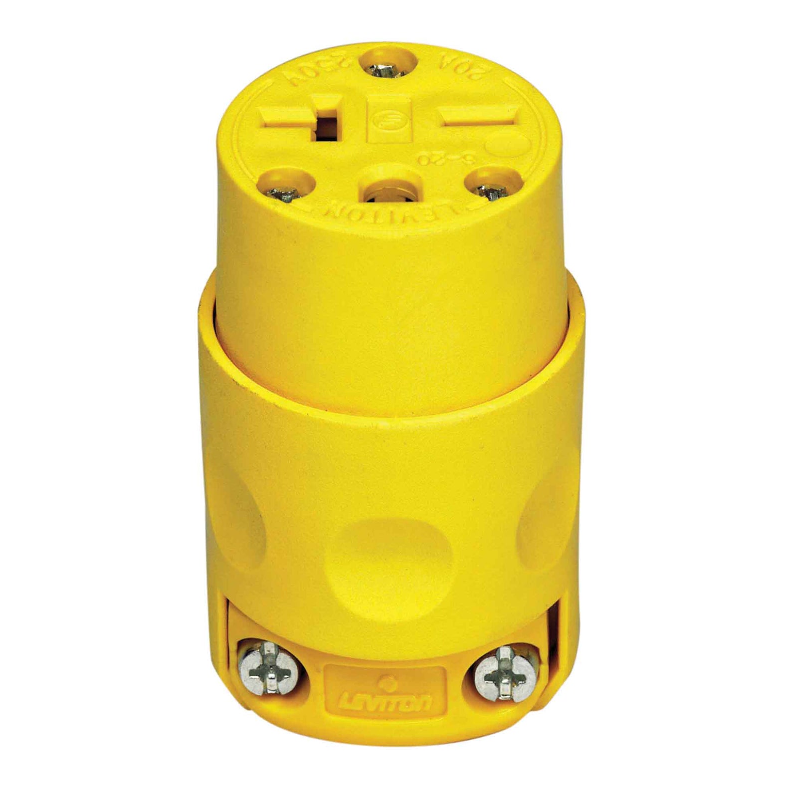 Fiche à 2 pôles et 3 fils en jaune, 20 A / 250 V