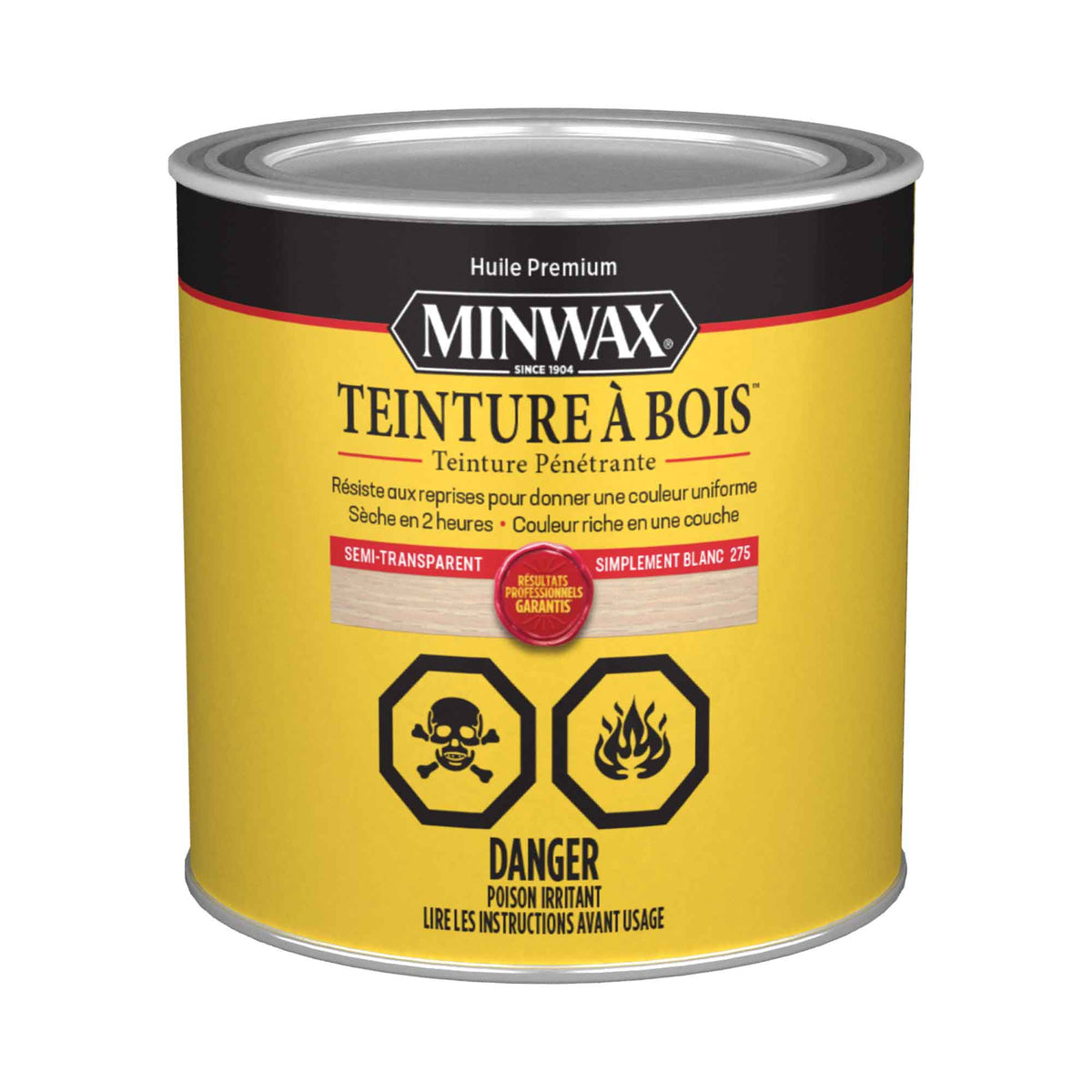 Minwax teinture à bois semi-transparent simplement blanc, 236 ml