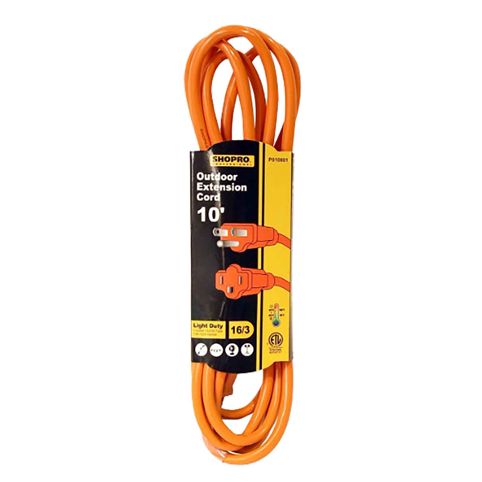 Rallonge électrique à cordon 16/3 et à 1 prise pour l’extérieur, 10'