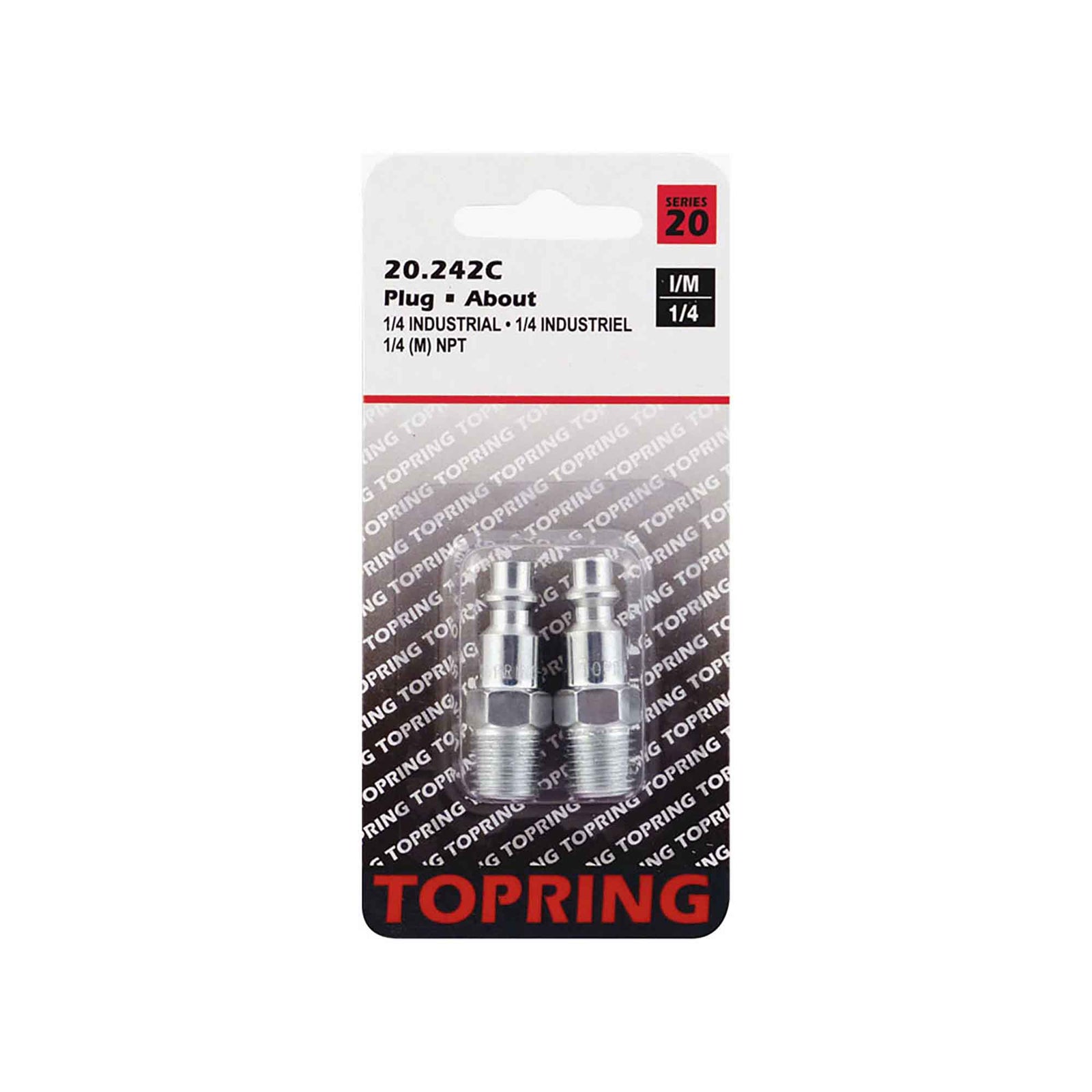 Embout 1/4 industriel en acier, 1/4 (M) NPT (2 unités)