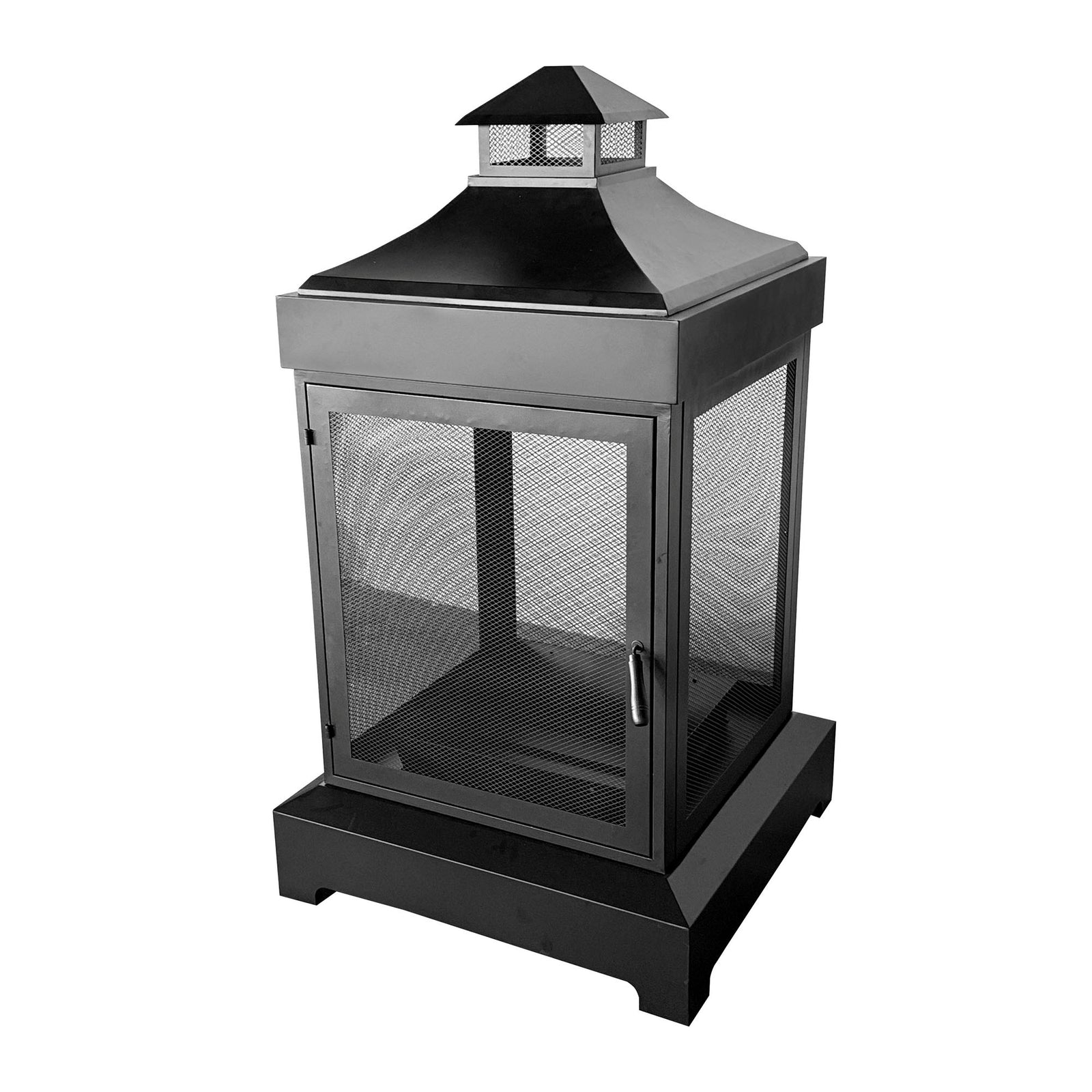 Foyer d'extérieur carré, noir