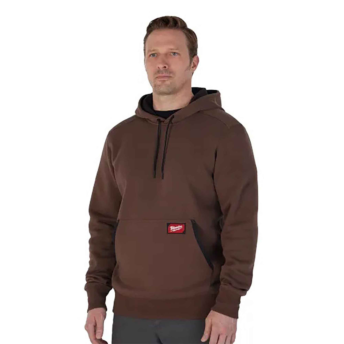 Chandail de travail à capuche FreeFlex pour homme, brun (grand)