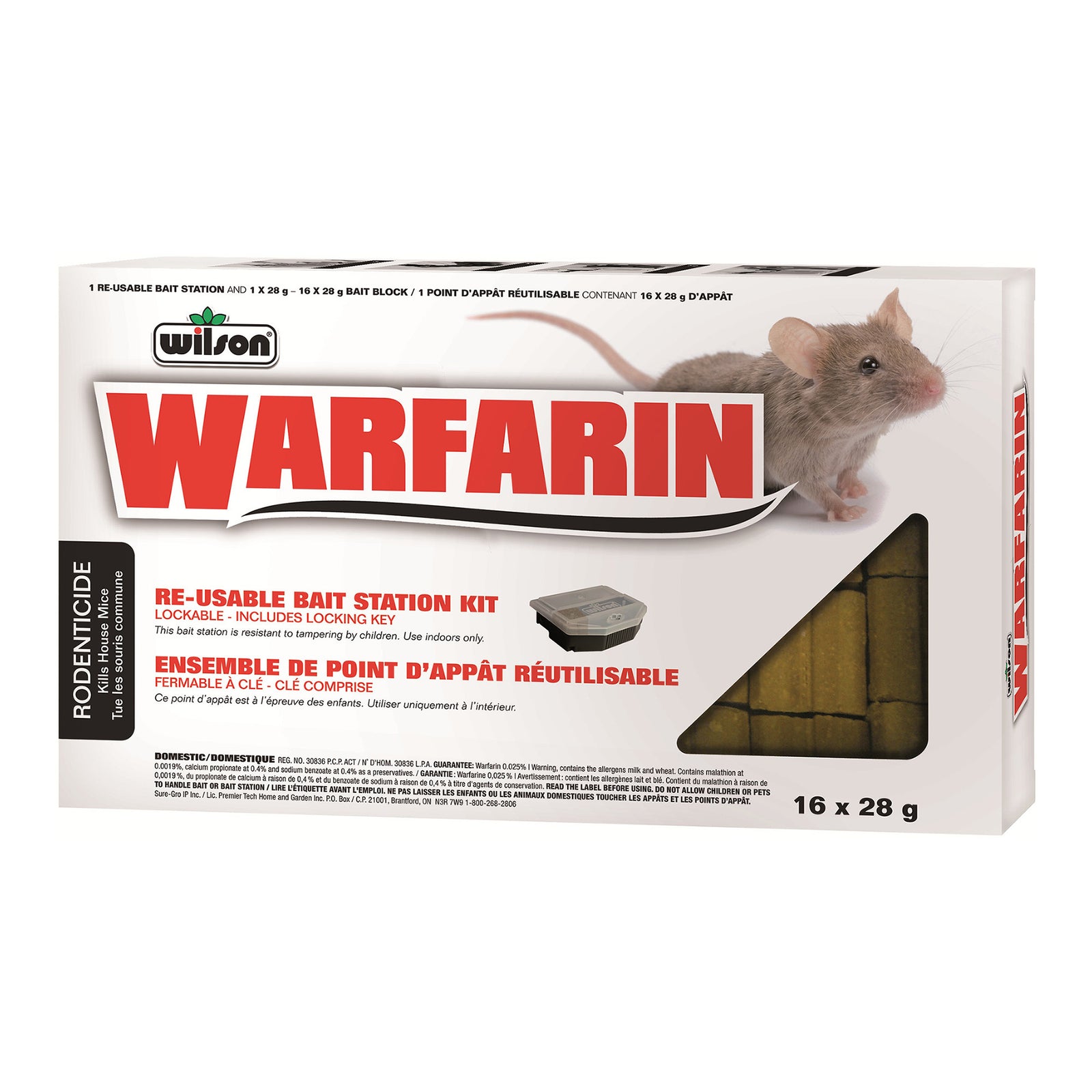 Point d'appât à souris réutilisable WILSON PREDATOR  WARFARIN