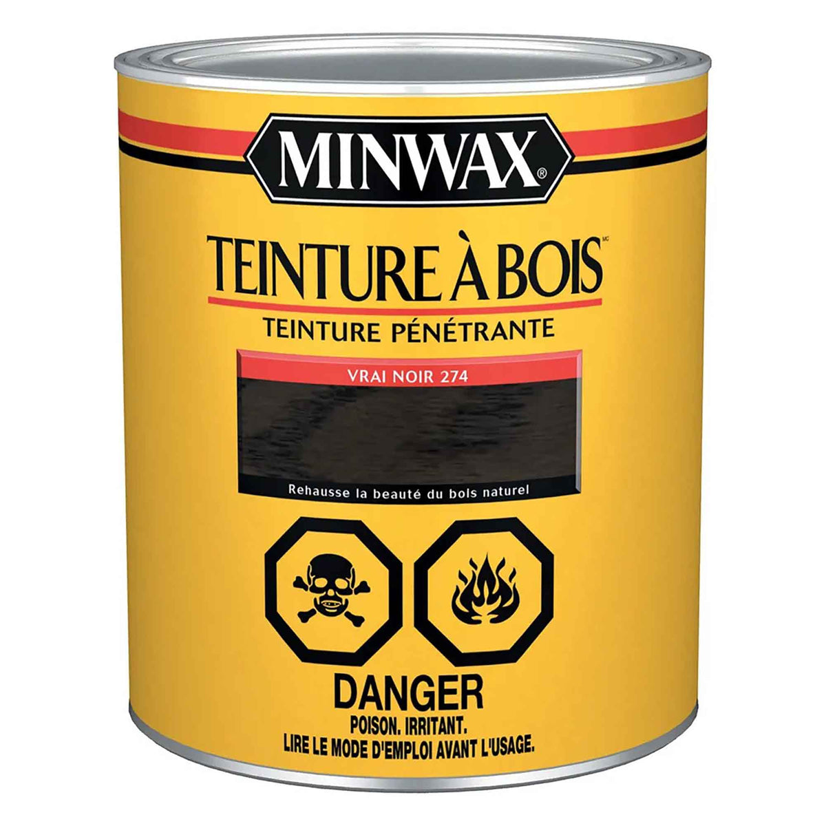 Teinture à bois semi-transparent vrai noir, 946 ml