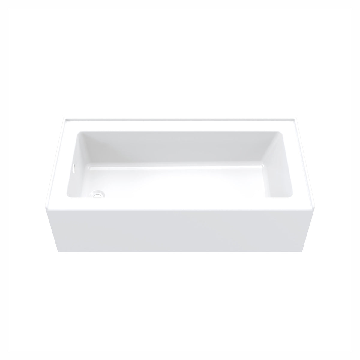 Baignoire rectangulaire à encastrer avec jupe basse AFR et drain à gauche, 60'' x 30'' x 17''