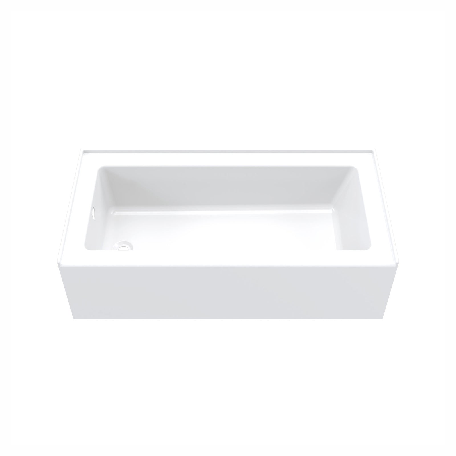 Baignoire rectangulaire à encastrer avec jupe basse AFR et drain à gauche, 60'' x 30'' x 17''
