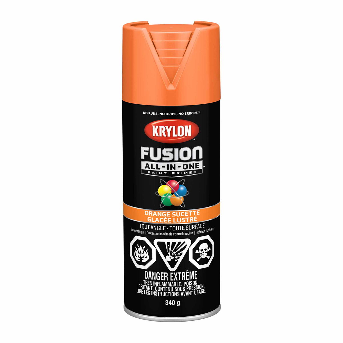 Krylon Fusion All-In-One aérosol orange sucette glacée lustré, 340 g