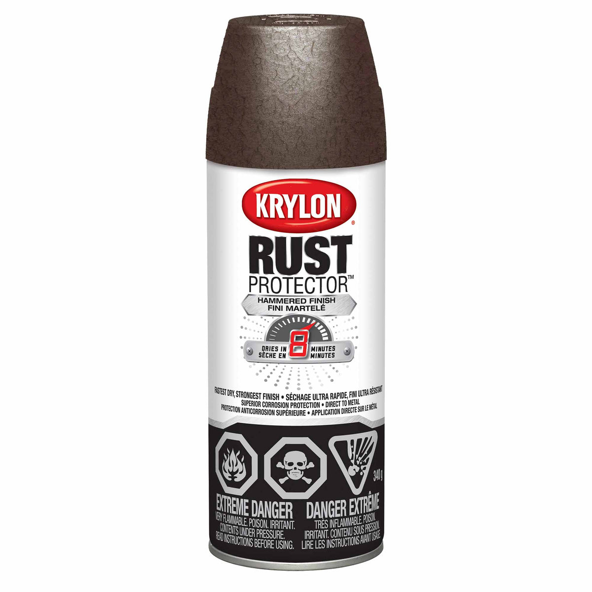 Krylon Rust Protector aérosol fini martelé bronze foncé, 340 g