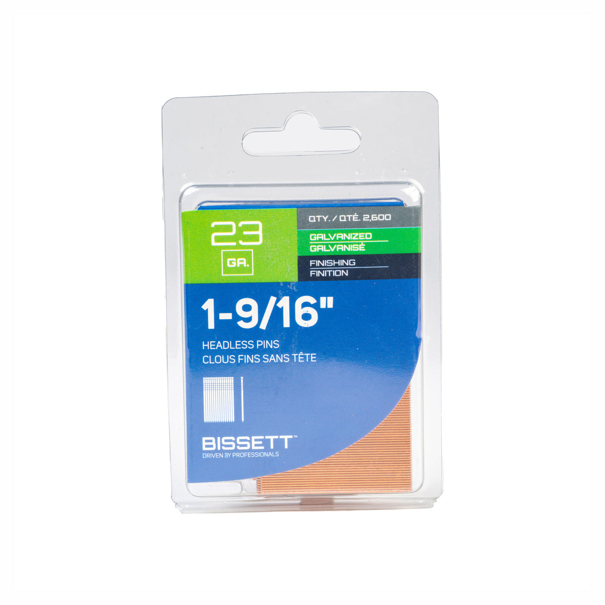 Clous de finition fins sans tête de calibre 23 en acier galvanisé, 1-9/16'' (2 600 unités)