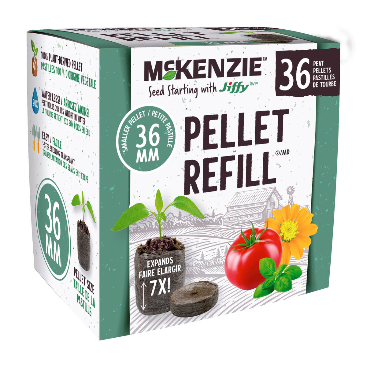 Recharges de pastilles de tourbe pour semis, 36 unités