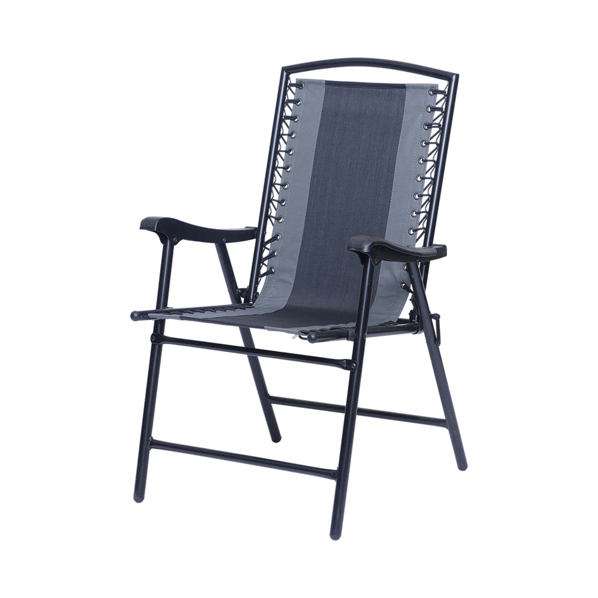 Chaise pliante NICE, grise et noire