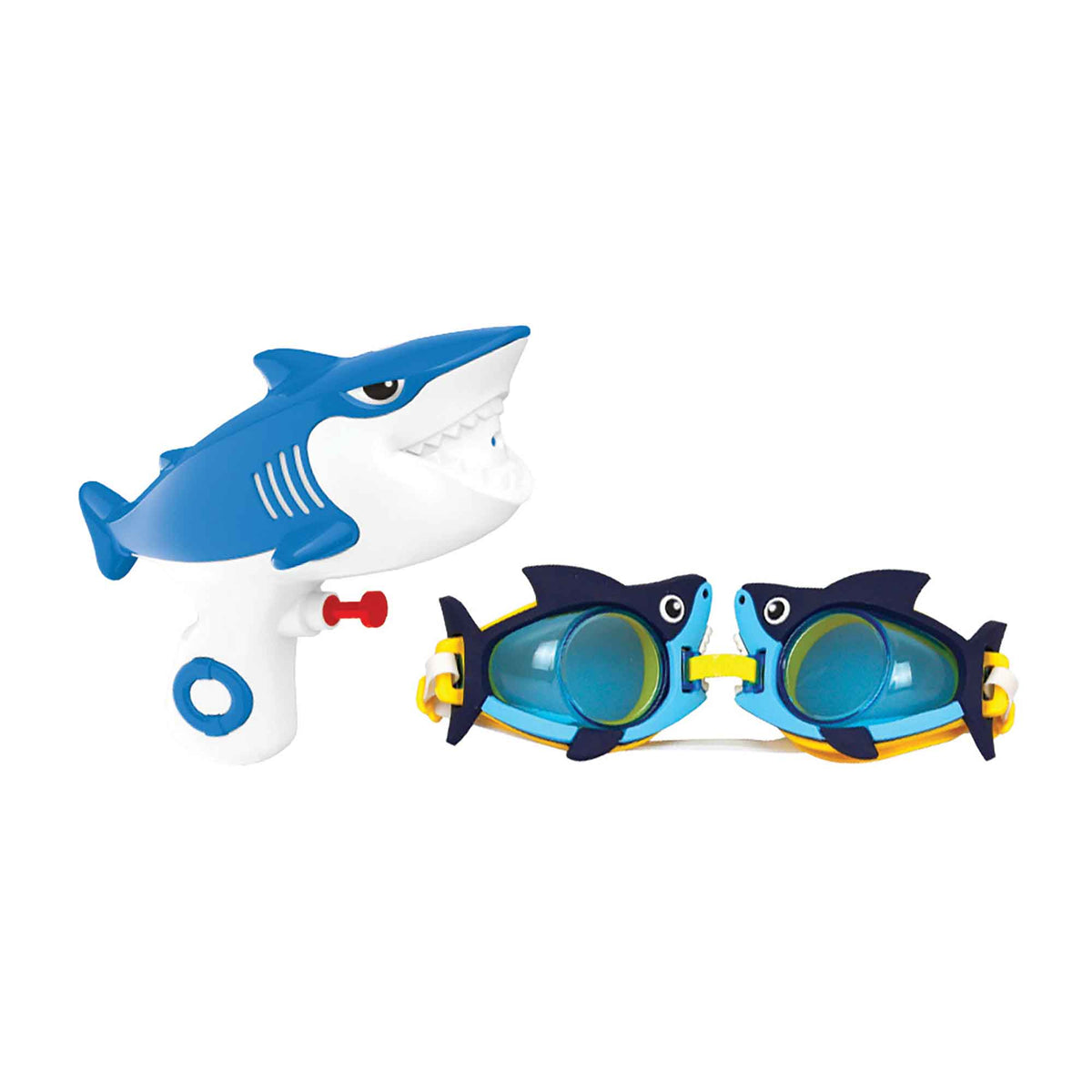 Ensemble Requin incluant 1 pistolet à eau avec lunettes de natation, bleu 