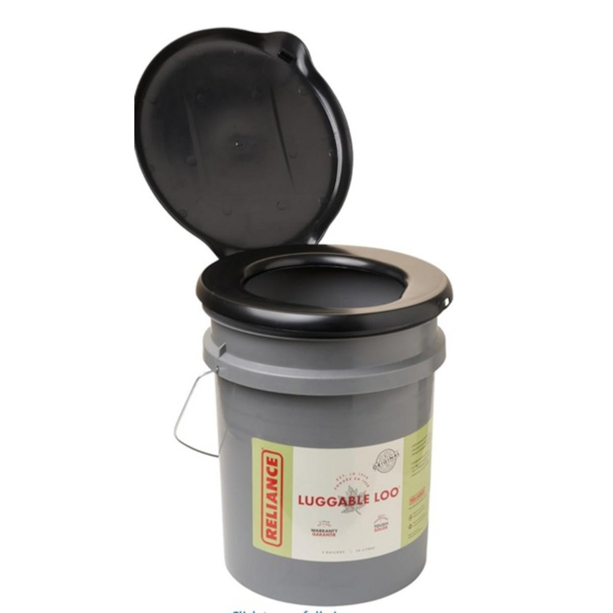 Toilettes portables Luggable Loo de 5 gallons avec couvercle à clipser
