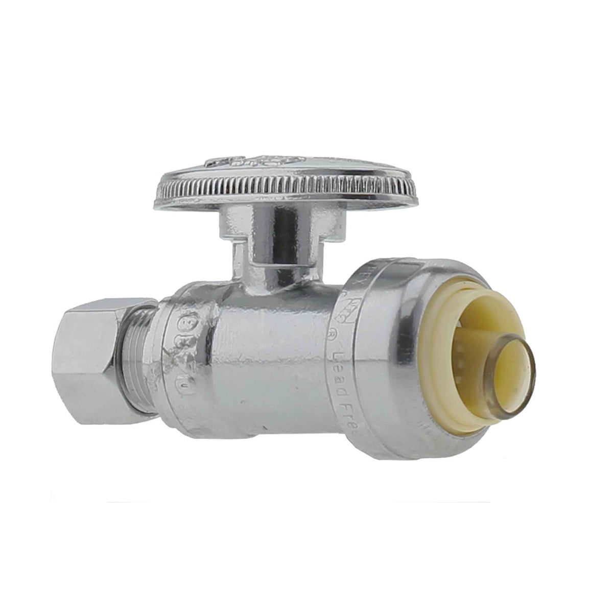 Valve chromée à bille sans plomb de 1/2&quot; FP x 3/8&quot; OD, droit