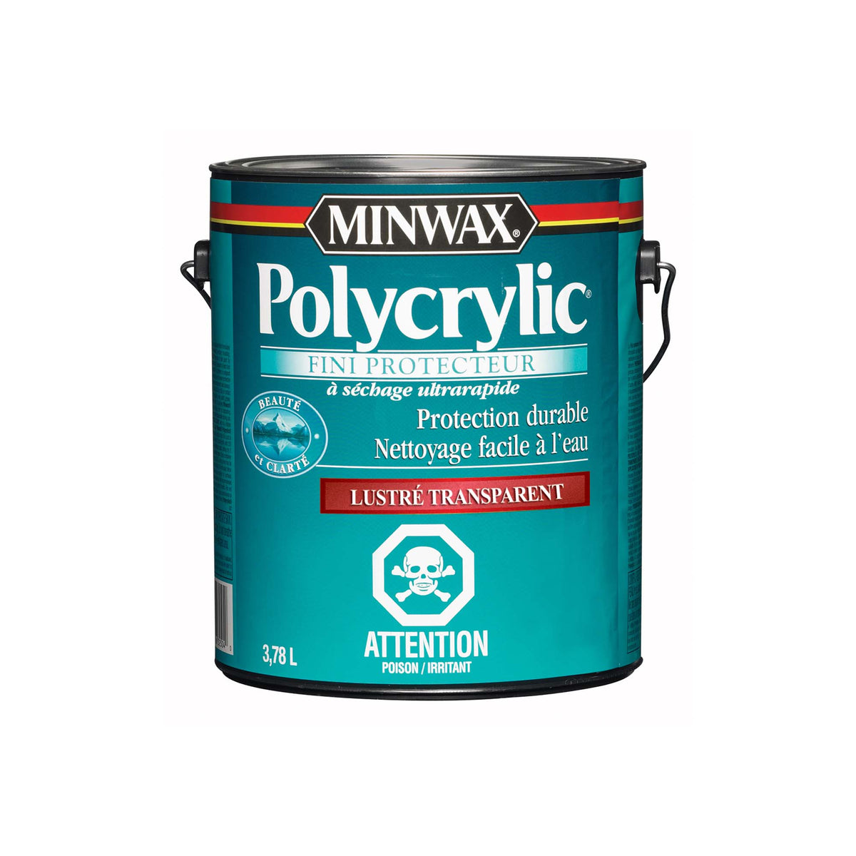 Minwax fini protecteur Polycrylic transparent lustré, 3,78 L