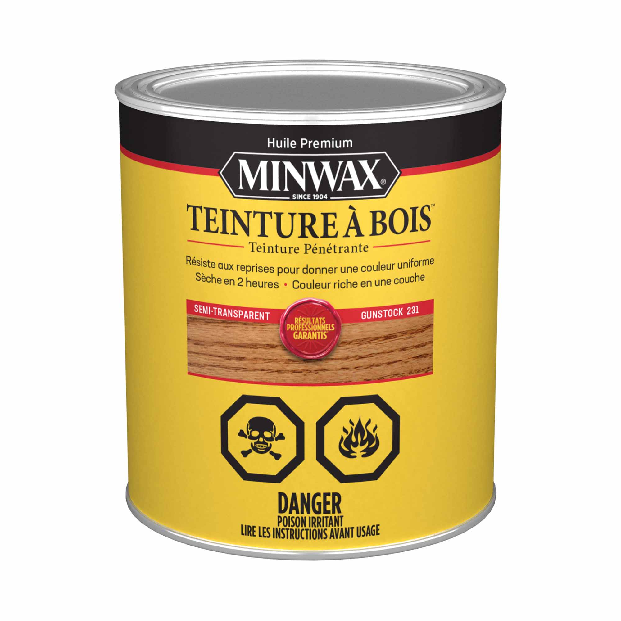 Minwax teinture à bois semi-transparent Gunstock, 946 ml