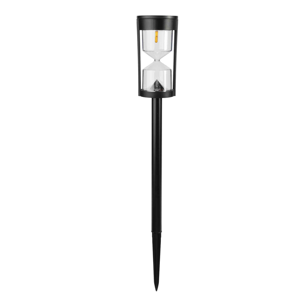 Lampe solaire pour allée en forme de sablier, noir