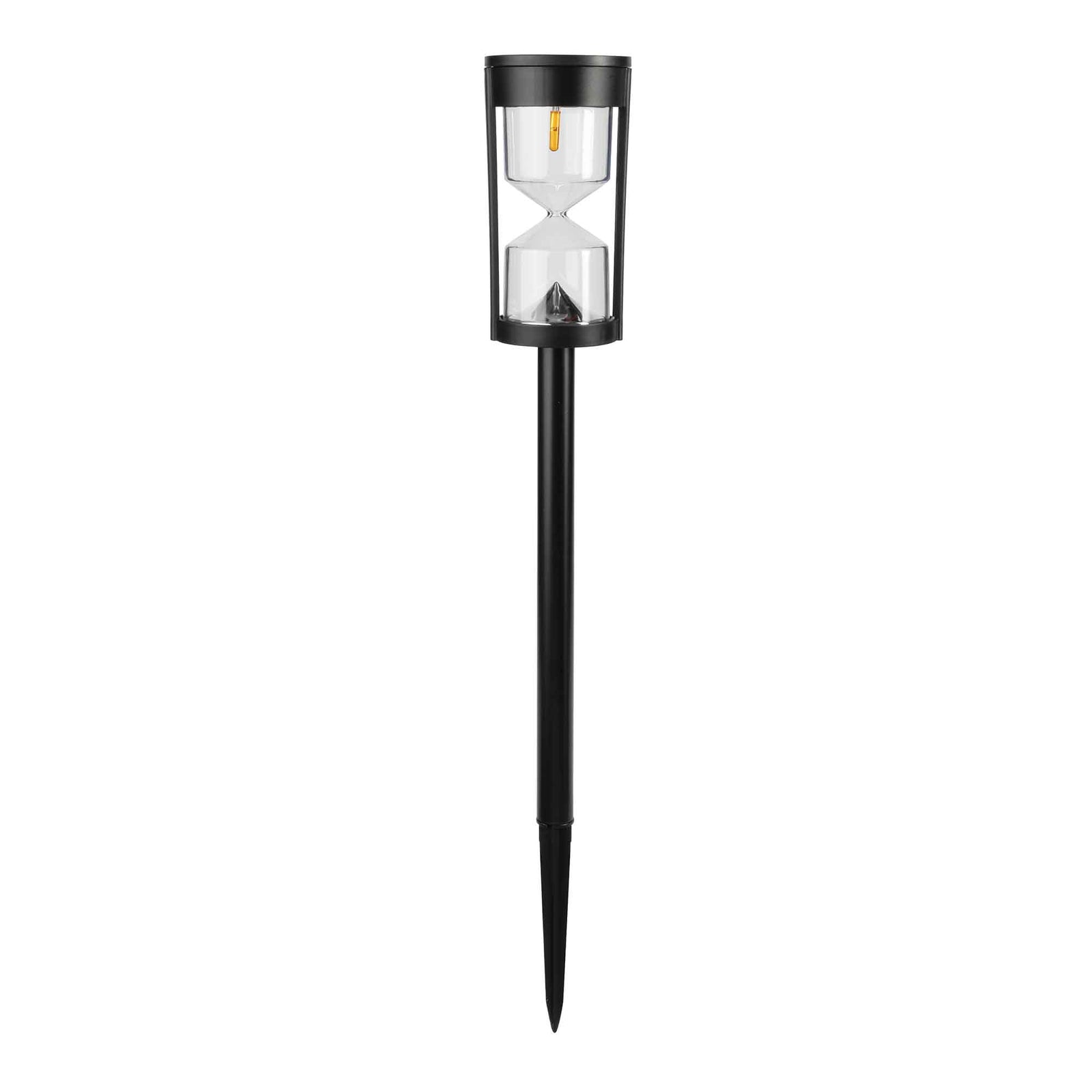 Lampe solaire pour allée en forme de sablier, noir