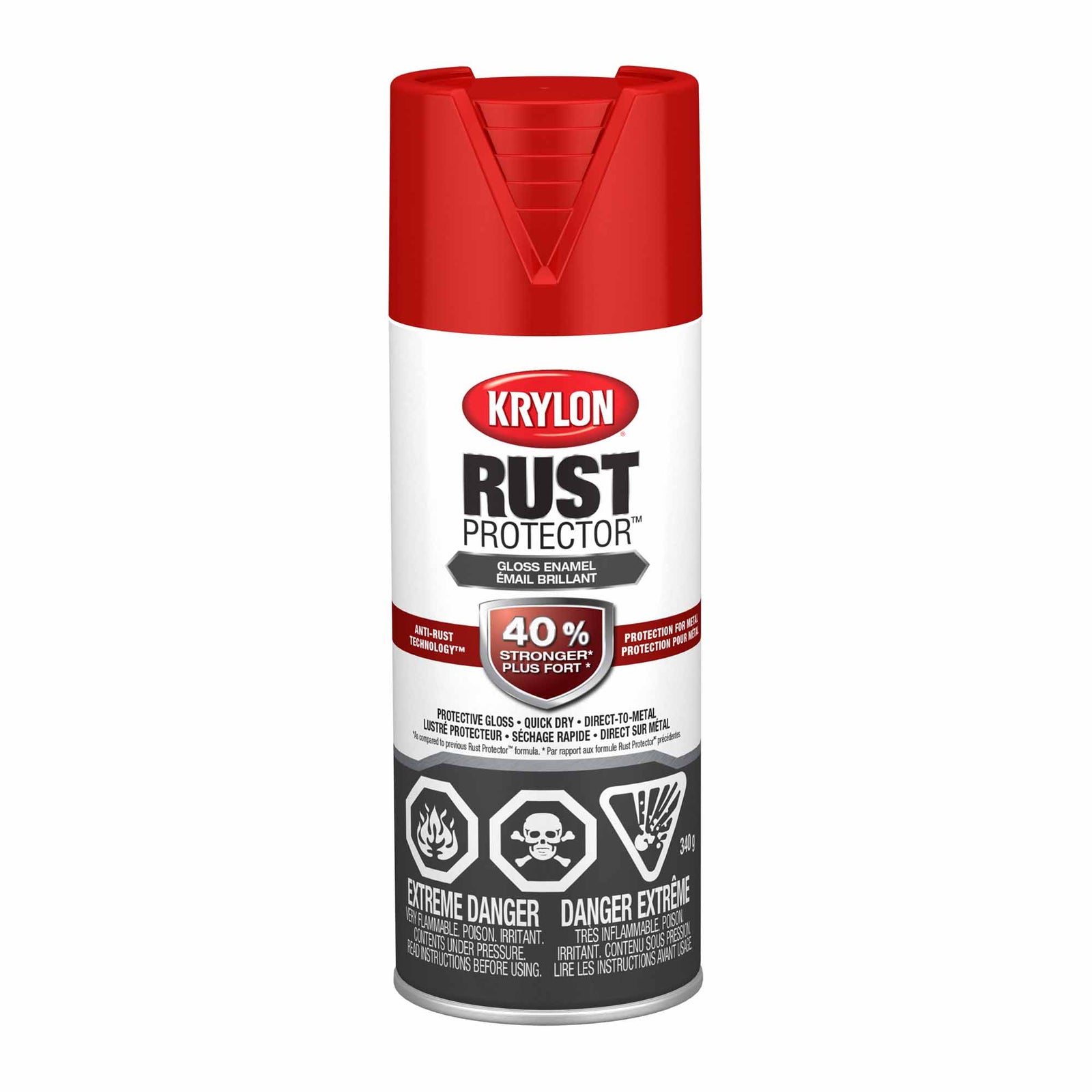 Krylon Rust Protector aérosol émail brillant rouge classique, 340 g