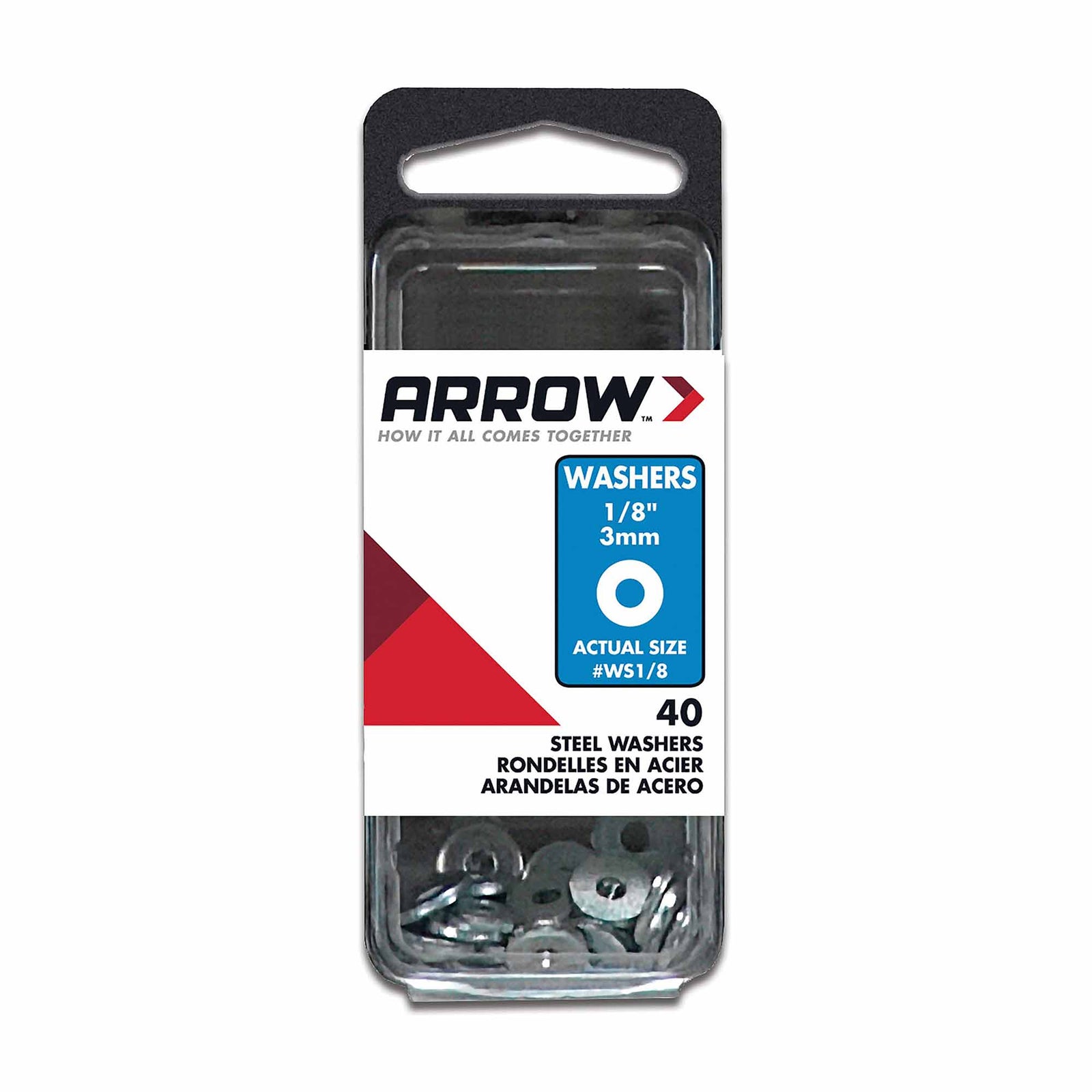 Écrou 1/8" en acier, 40 unités