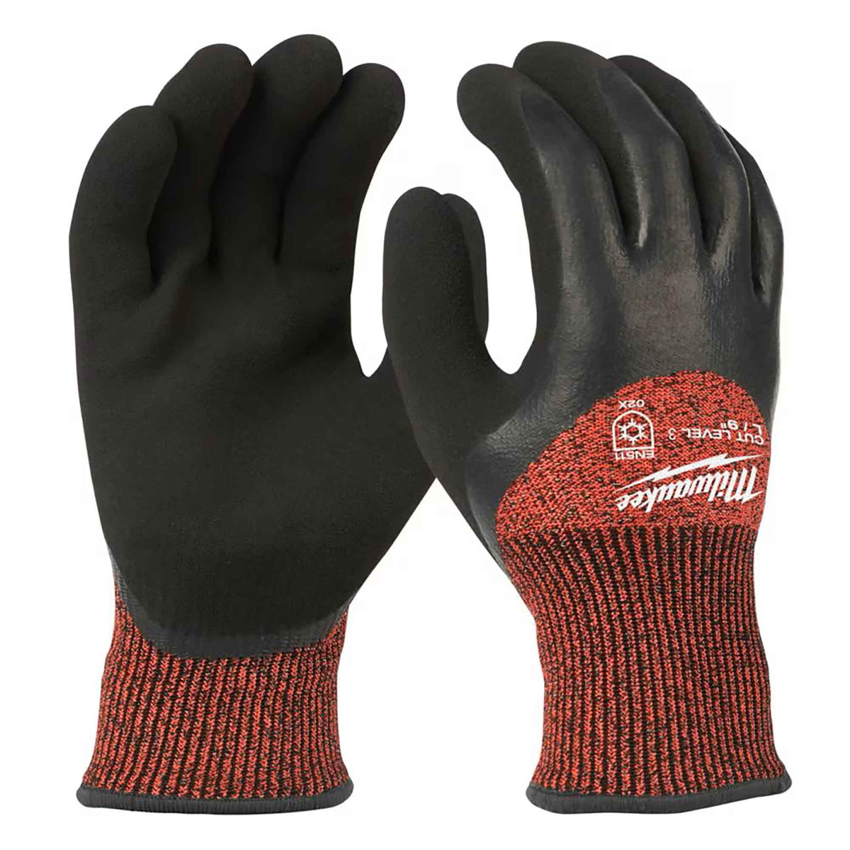 Gants de travail en nitrile Cut Level 3 à isolation hivernale résistants à la coupure par trempage, extra-grand