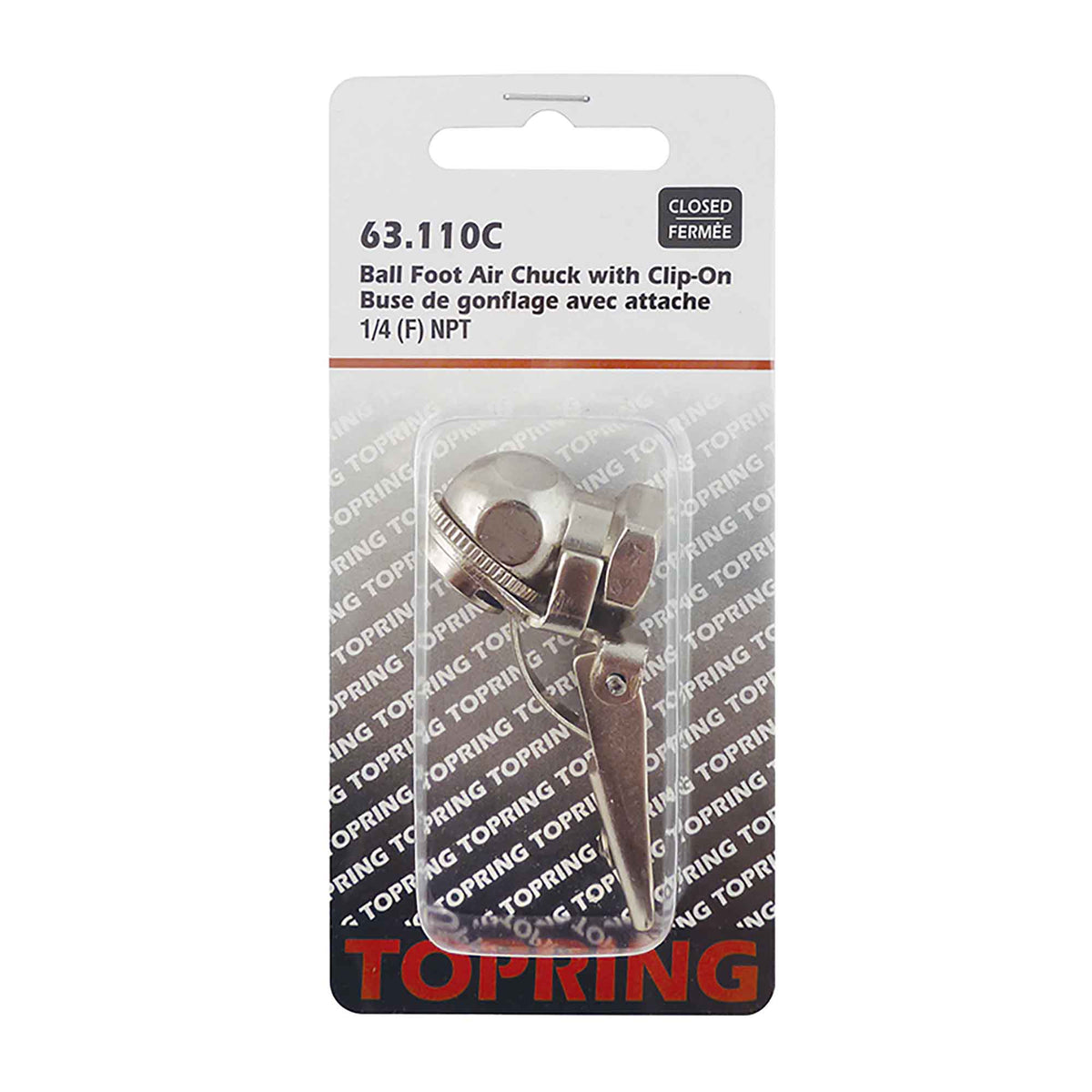 Buse de gonflage avec attache, 1/4 (F) NPT fermée