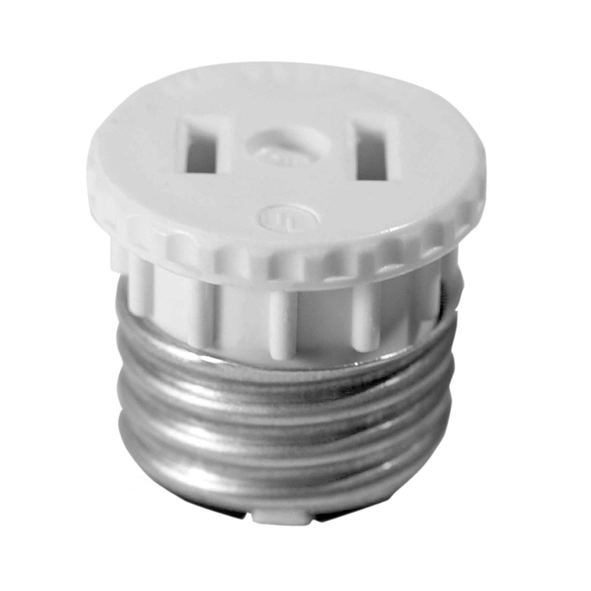 Adaptateur d'intérieur pour douille à prise de courant de 660 W / 125 V à 2 pôles et 2 fils, blanc