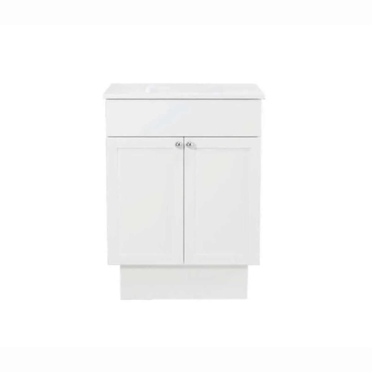 Meuble-lavabo de style Shaker à 2 portes, 24'' (blanc)