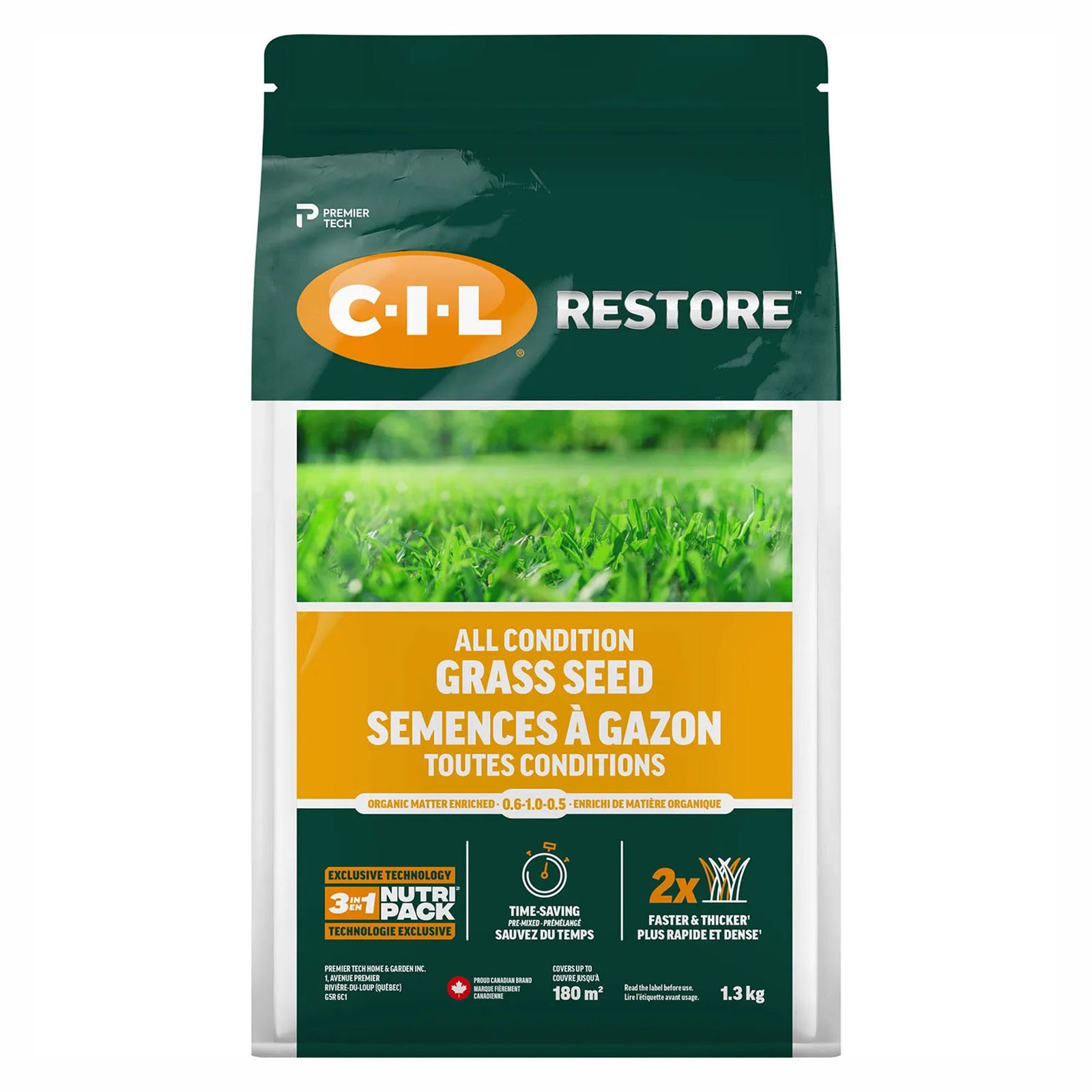 Semences à gazon toutes conditions  C-I-L RESTORE, 1,3 kg