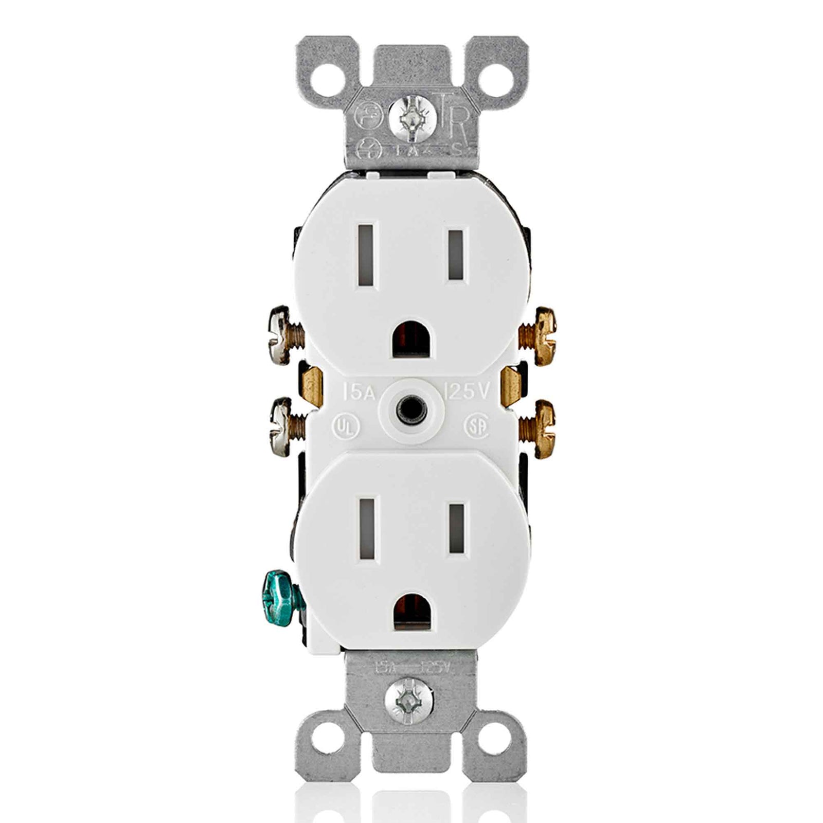 Prise double de 15 A / 125 V, blanc 